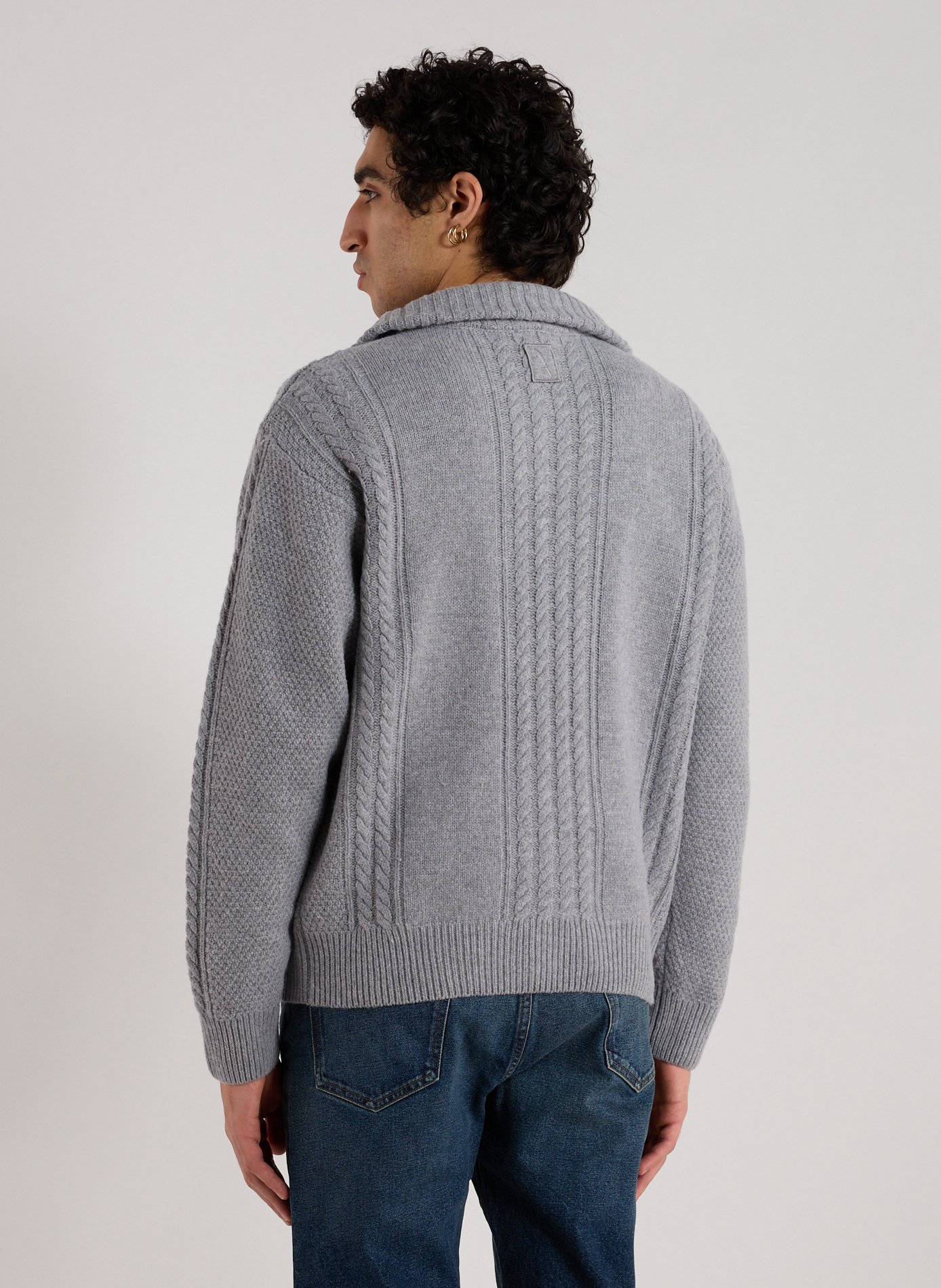 Wool blend zip-up sweater AIGLE Grey