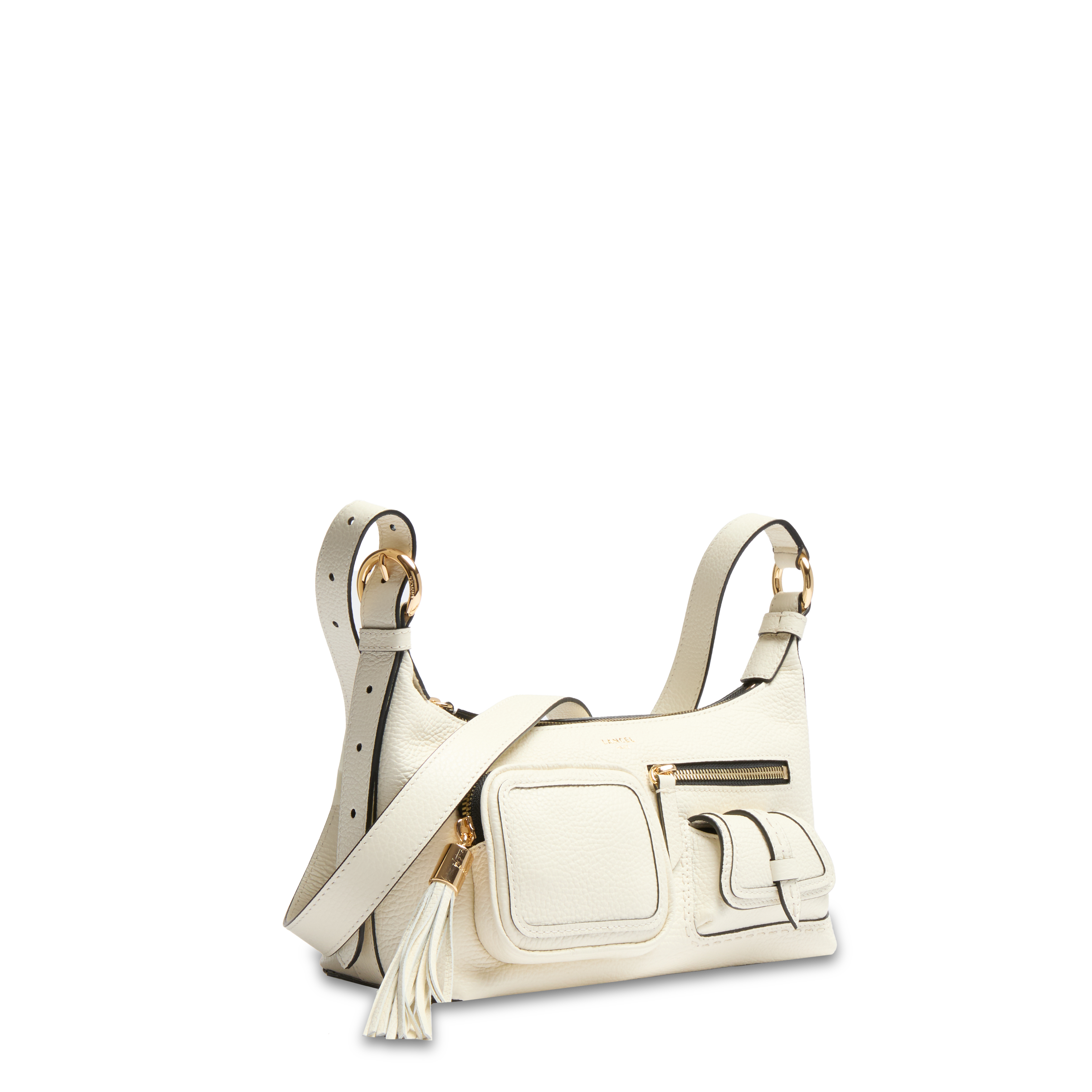 Sac porté croisé zippé multipoches s premier flirt de lancel en cuir LANCEL Blanc