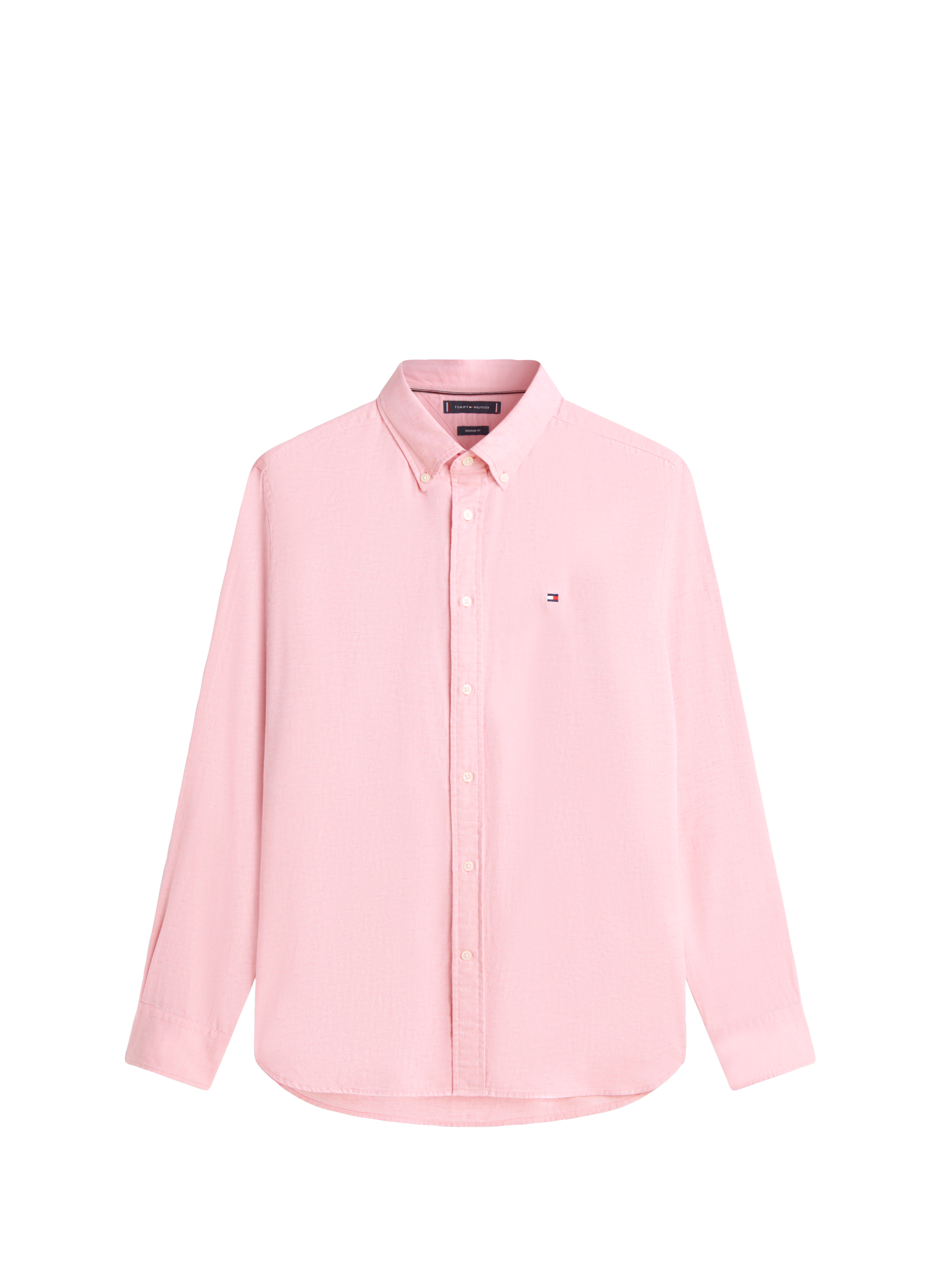 Chemise classique en coton et lin TOMMY HILFIGER Rose
