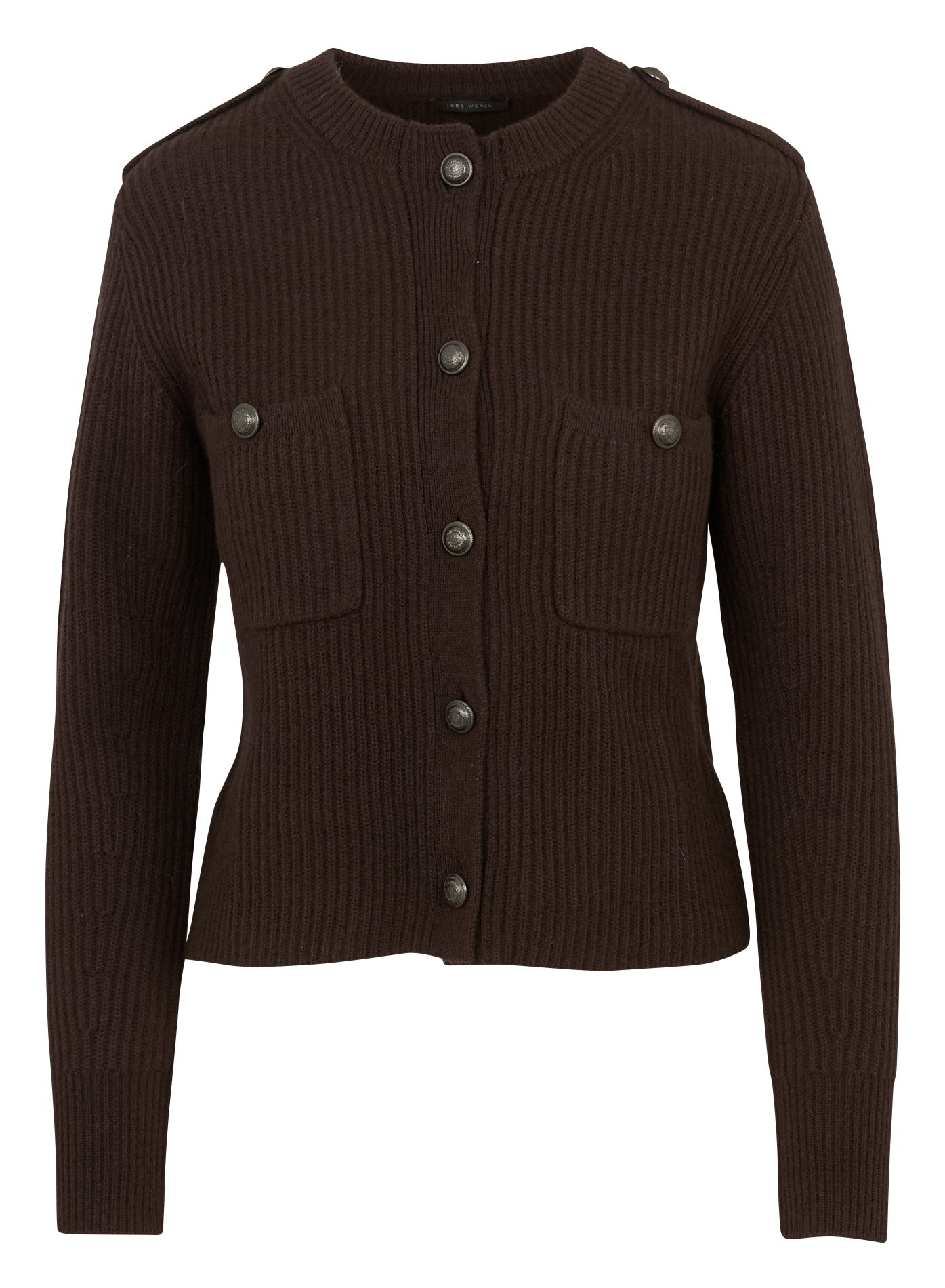 Gilet en laine col rond IKKS Marron