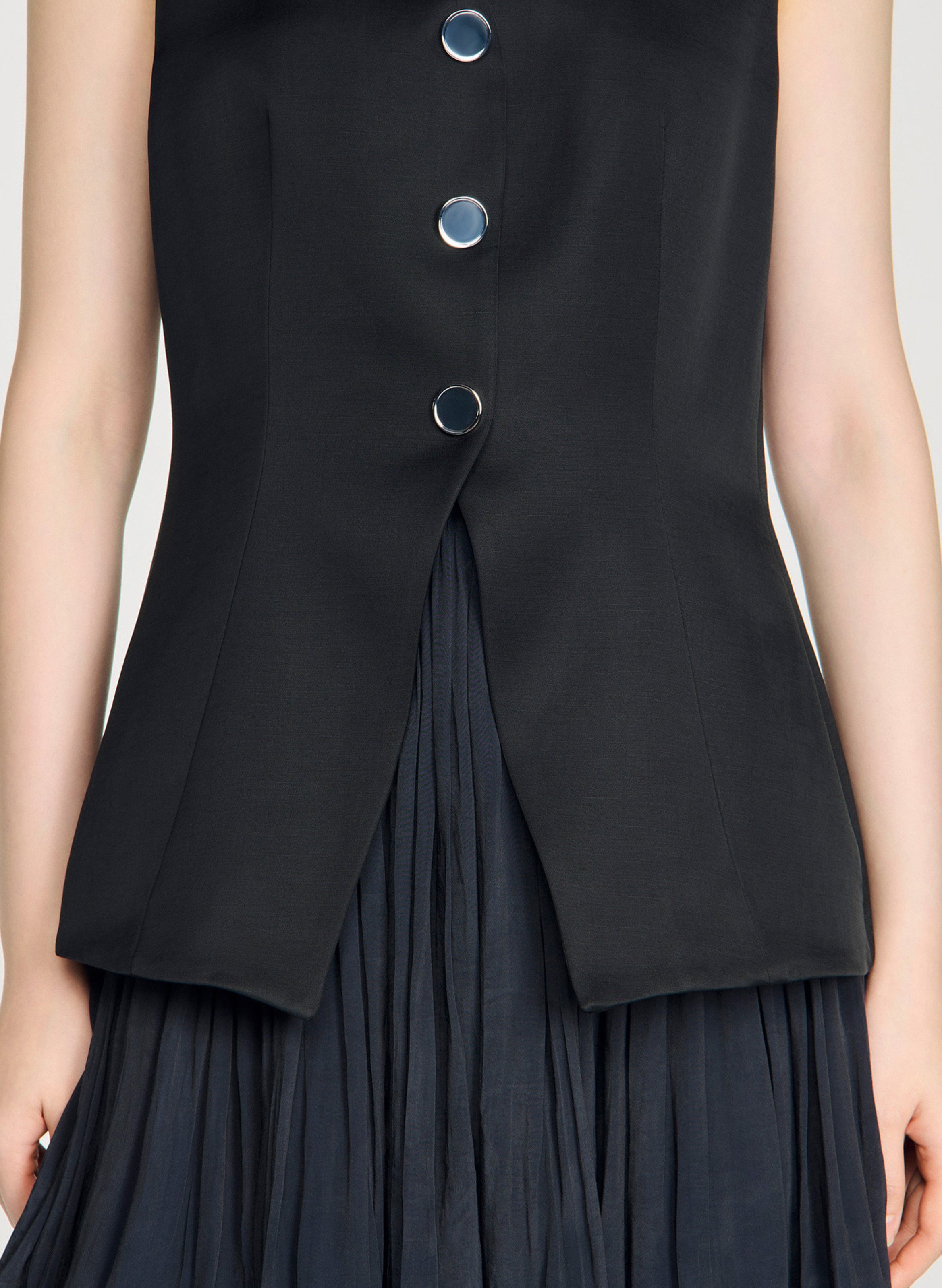 Robe courte col v SANDRO Noir