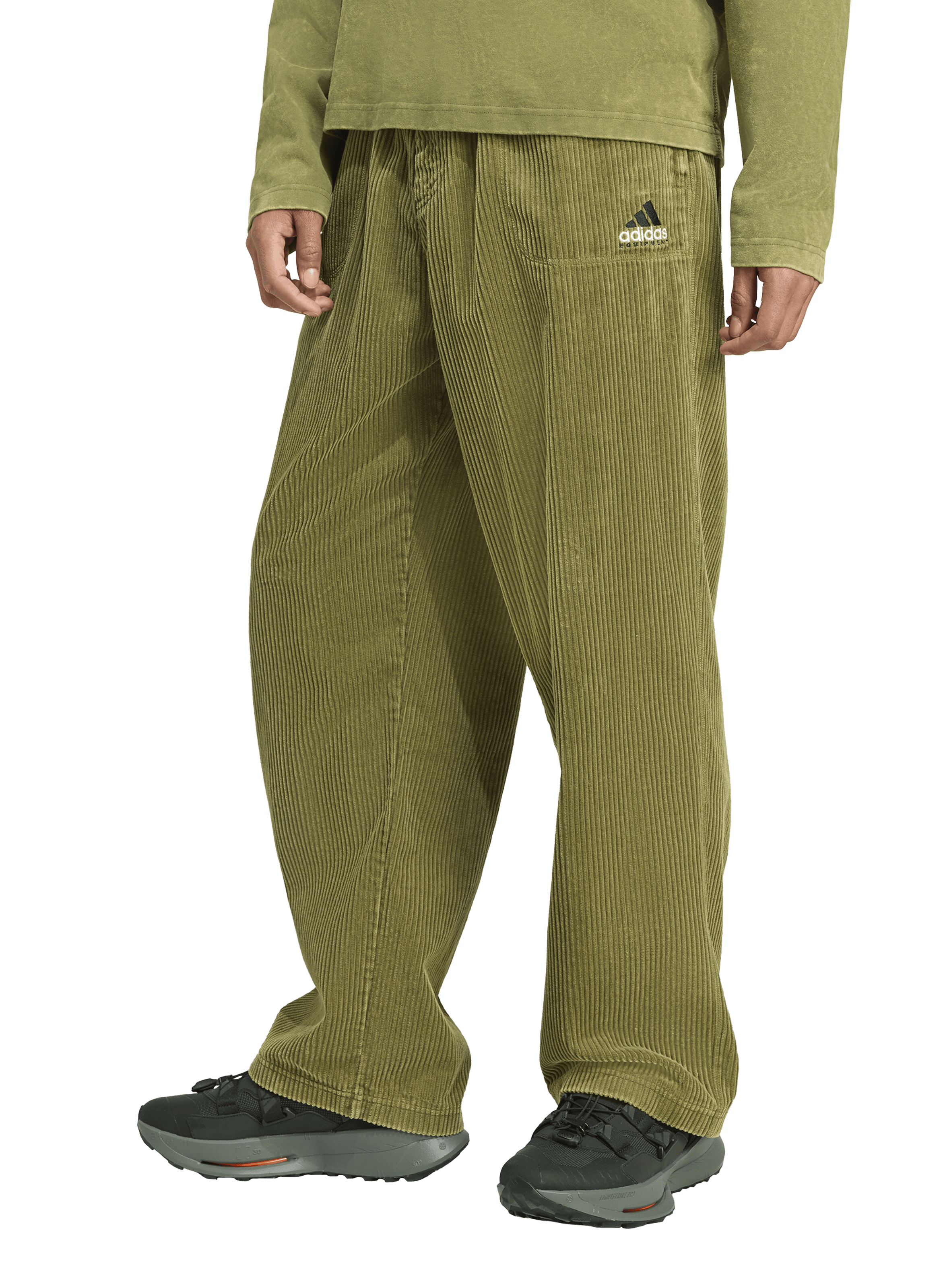 Corduroy trousers ADIDAS Green