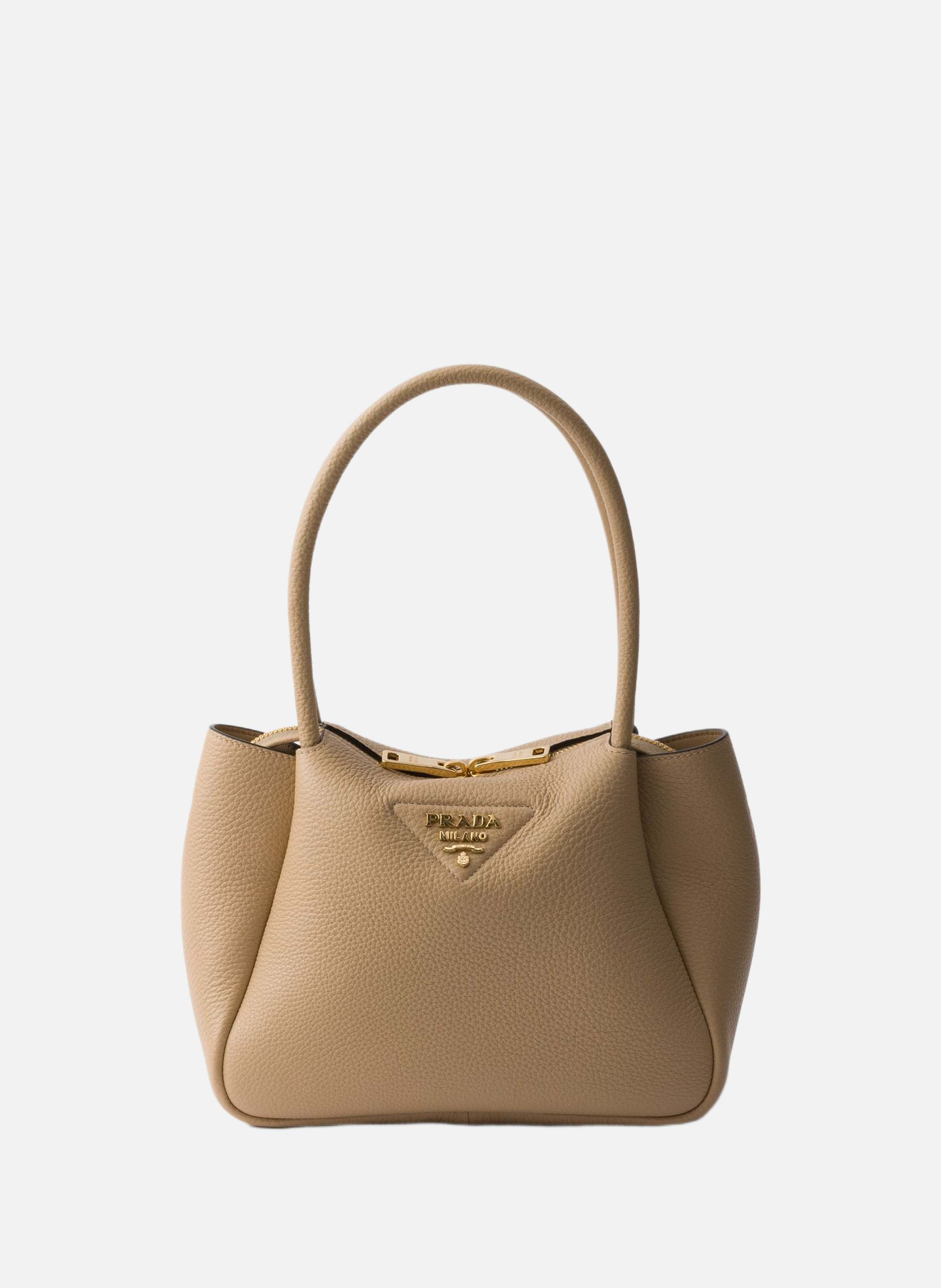 Petit sac à main en cuir PRADA Beige