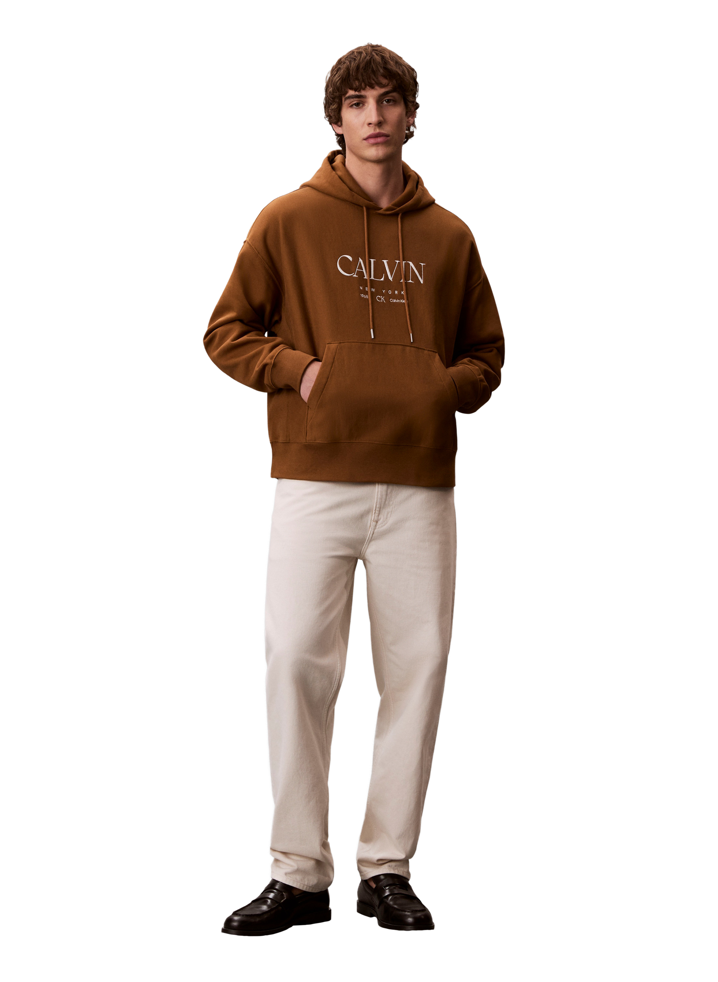 Sweat à capuche avec logo  CALVIN KLEIN Marron