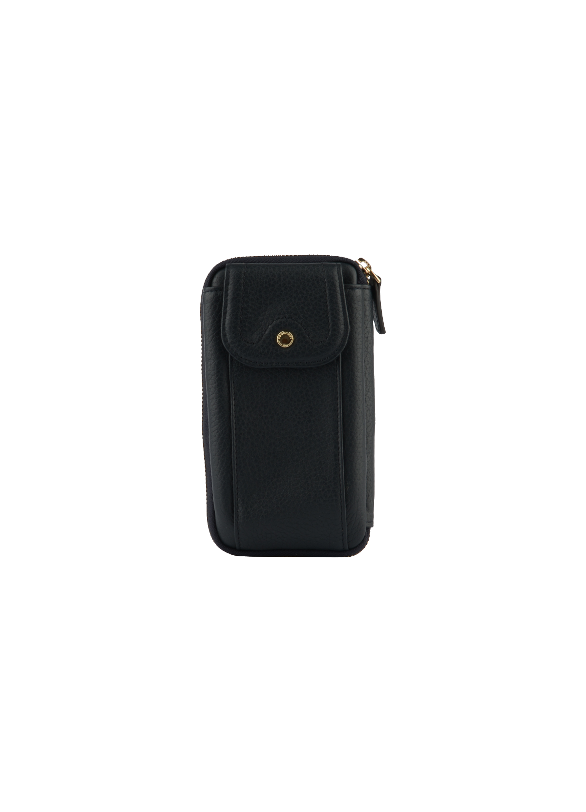 Club | Etui téléphone portable en cuir de veau grainé POURCHET Noir