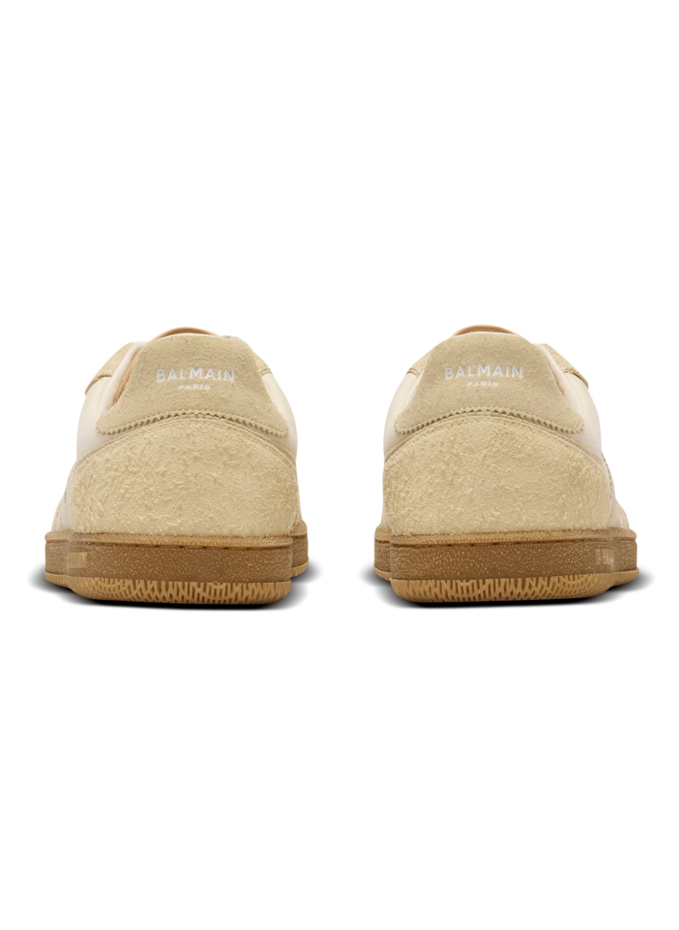 Baskets balmain swan en cuir suédé effet vieilli, cuir suédé et toile BALMAIN Beige