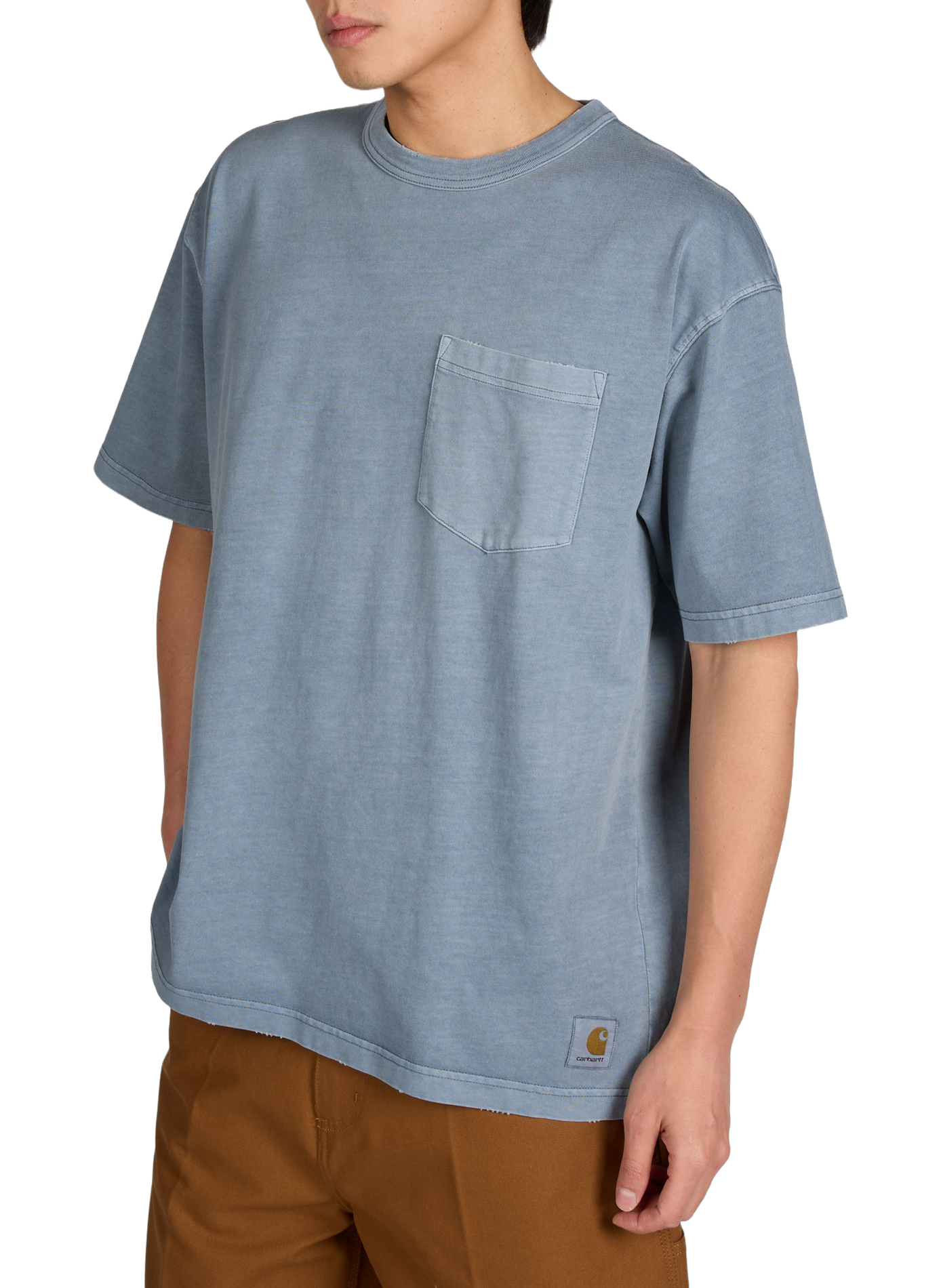 Plain round neck cotton T-shirt CARHARTT WIP Blue