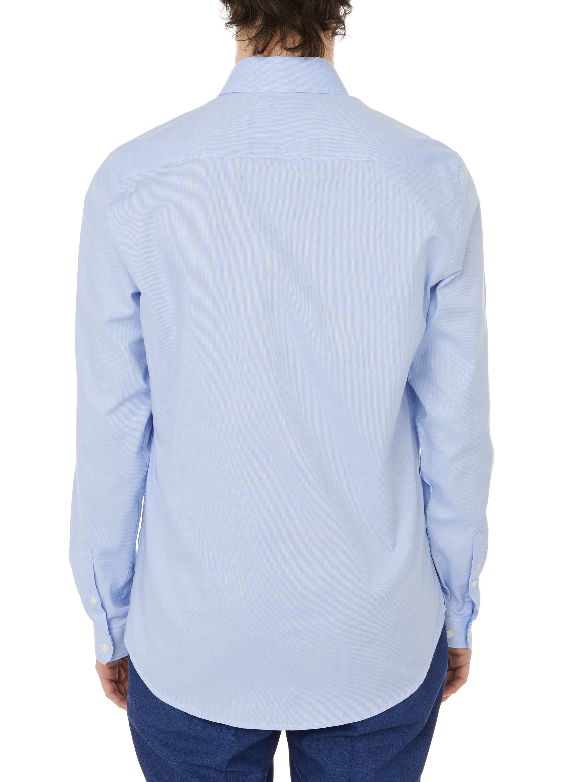 Slim-fit cotton shirt AU PRINTEMPS PARIS Blue