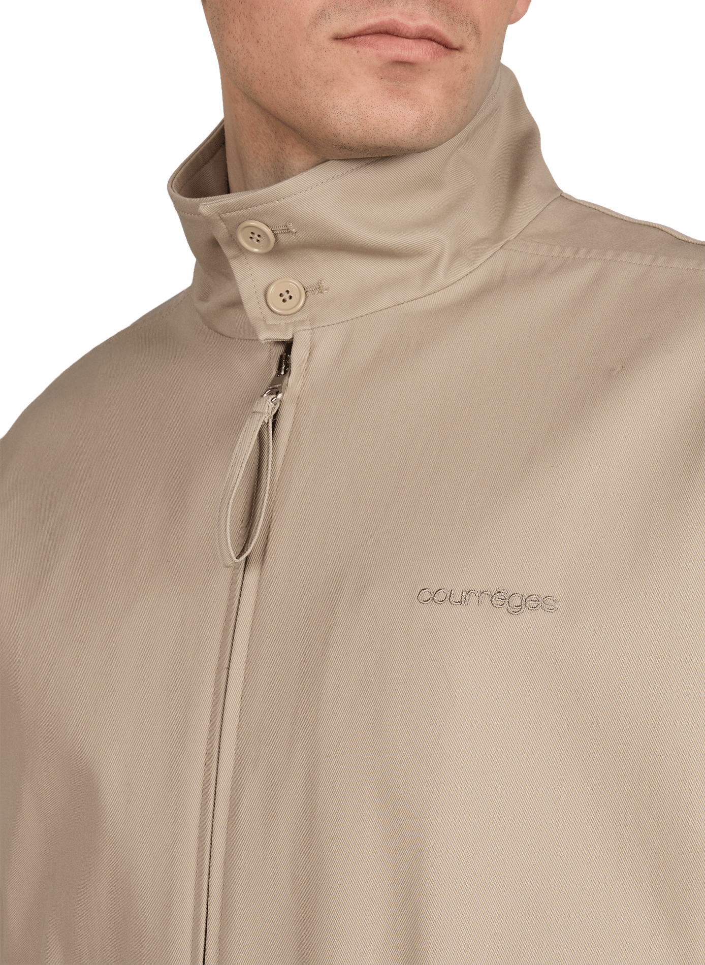 Veste ample à col boutonné en coton COURRÈGES Beige