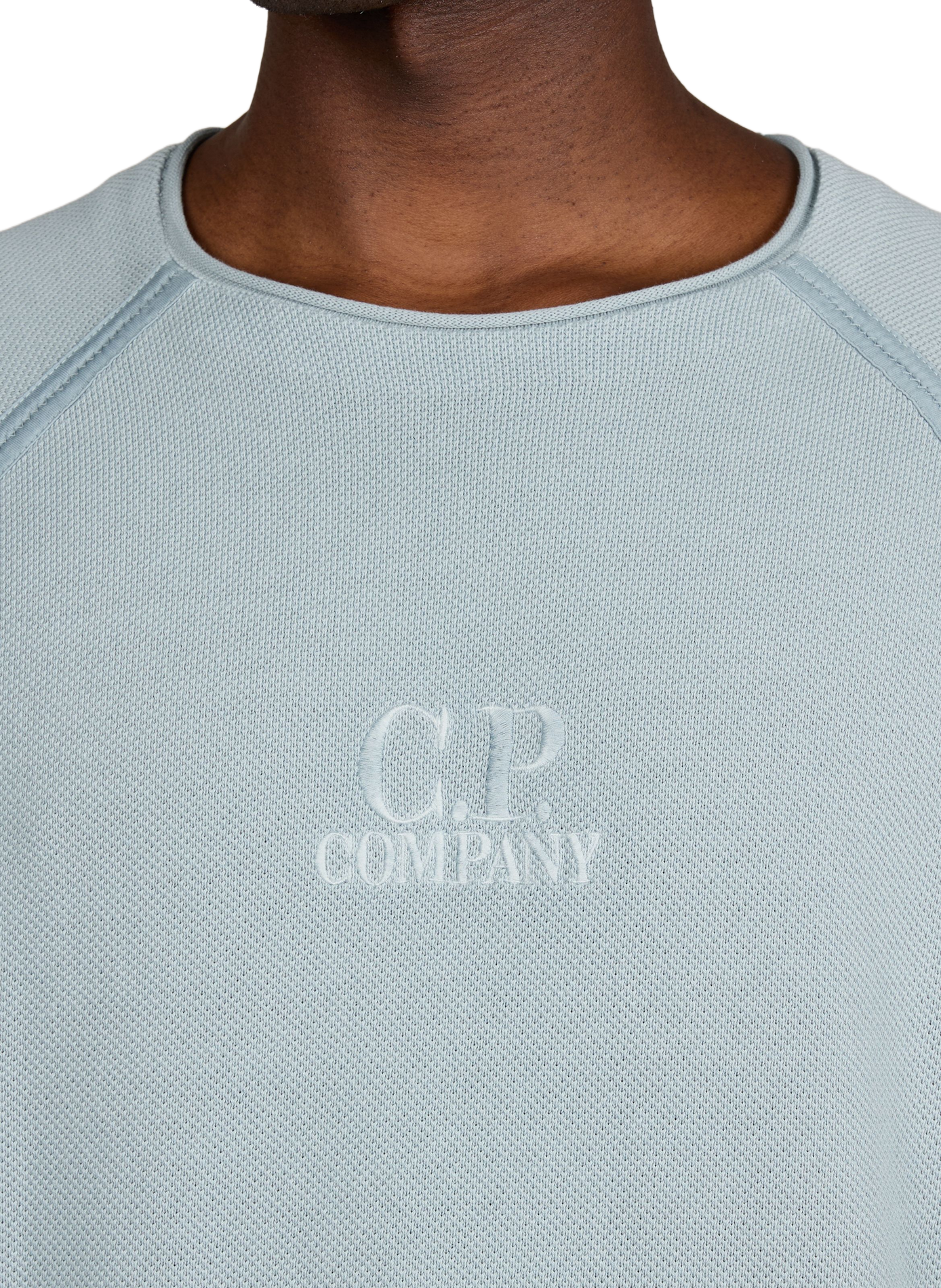 Embroidered brand cotton sweater CP COMPANY Blue