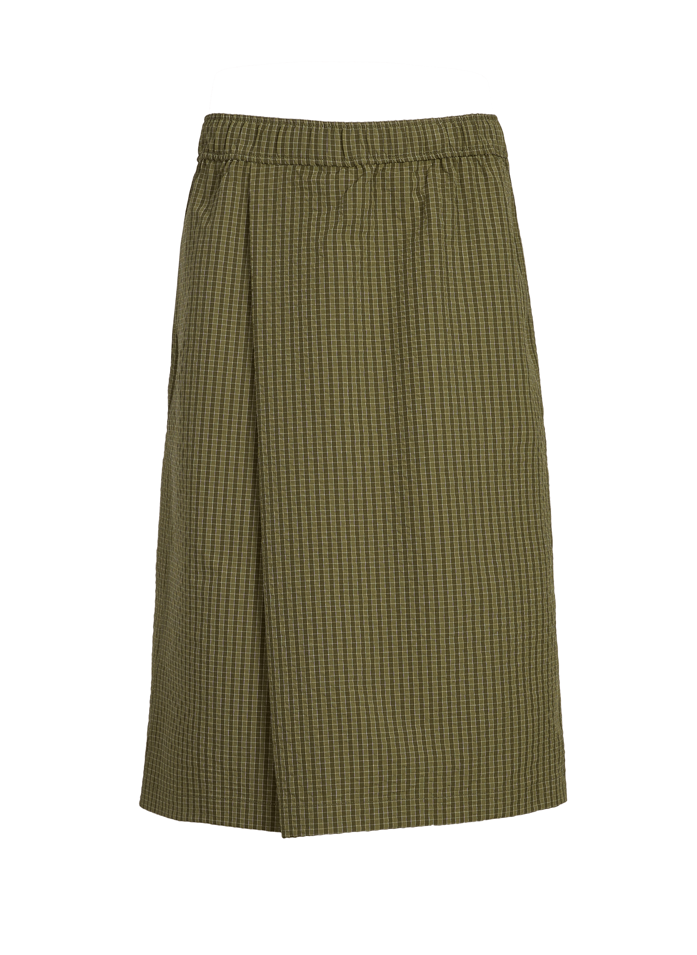 Wide printed asymmetrical Bermuda shorts MERELY MADE Green