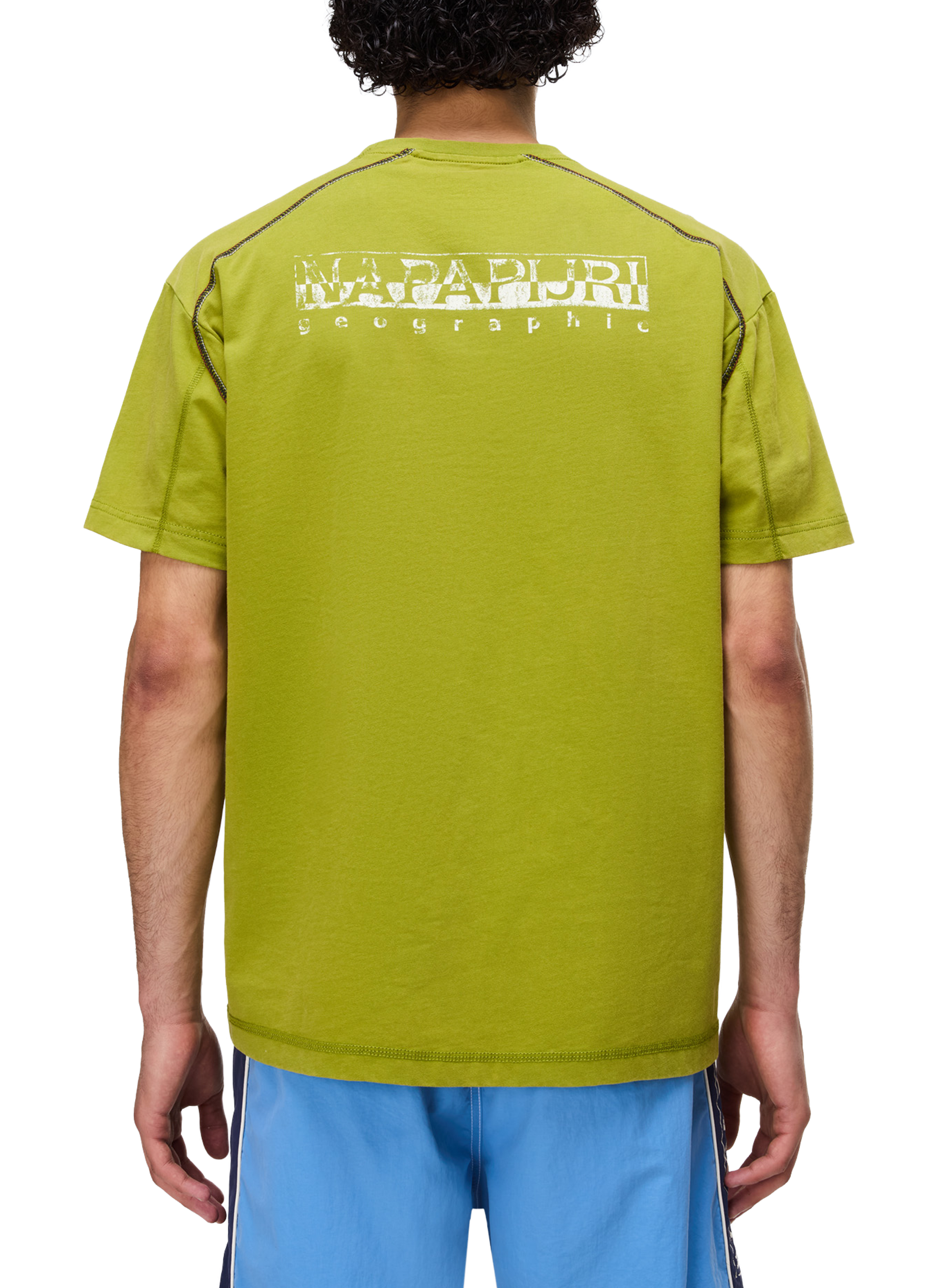 T-shirt droit imprimé Reflect en coton NAPAPIJRI Kaki