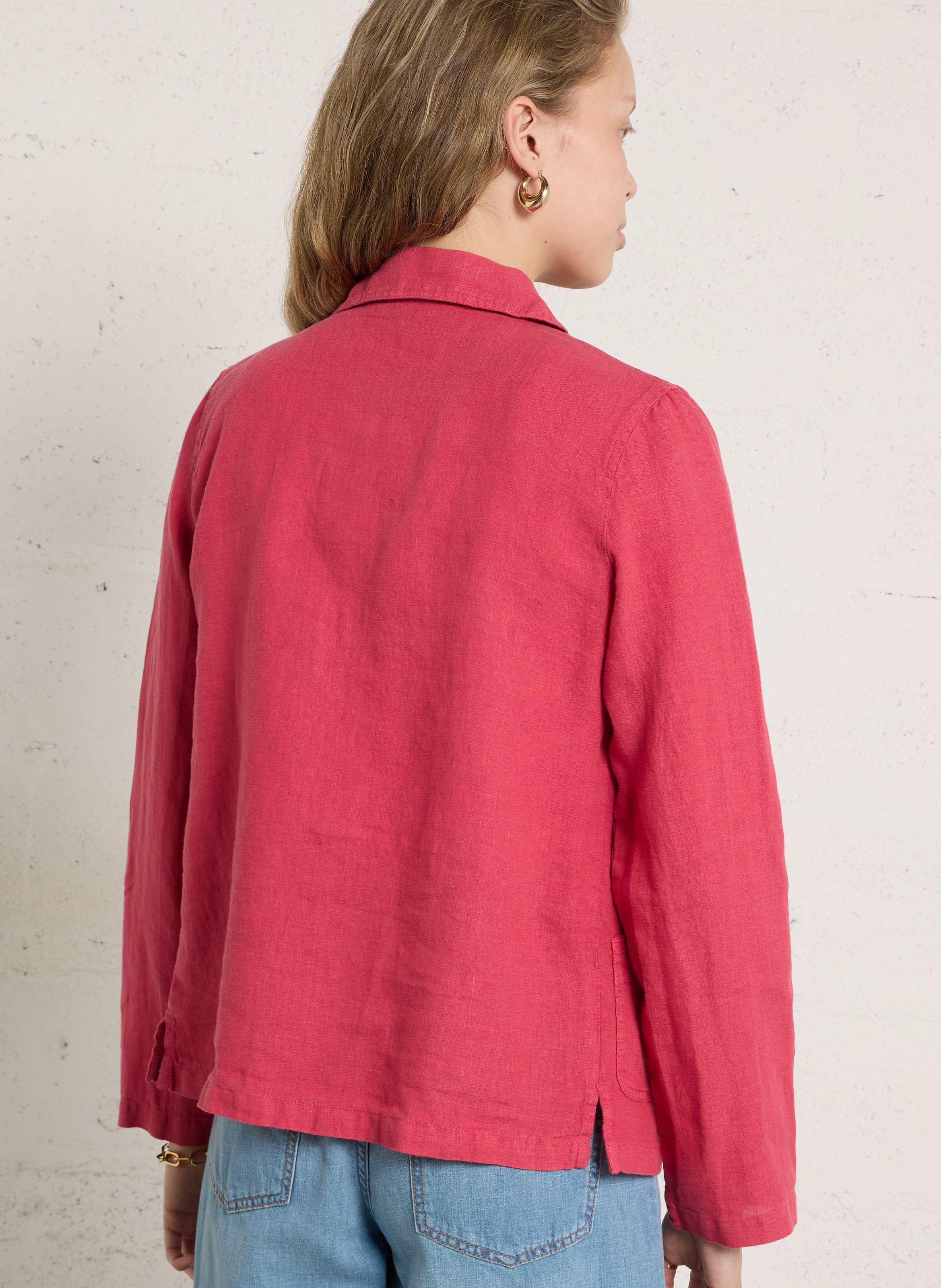 Chemise droite en lin ARMOR-LUX Rose