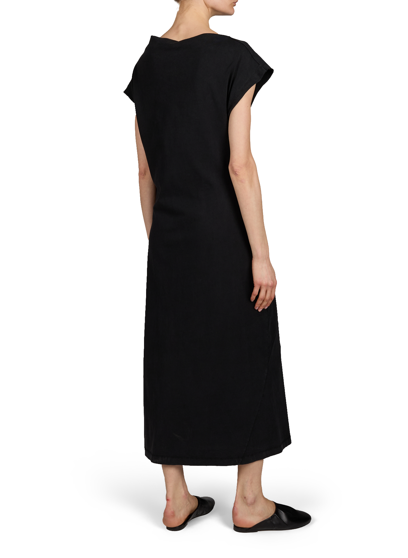 Sleeveless long dress Mauritius in cotton TELA Black