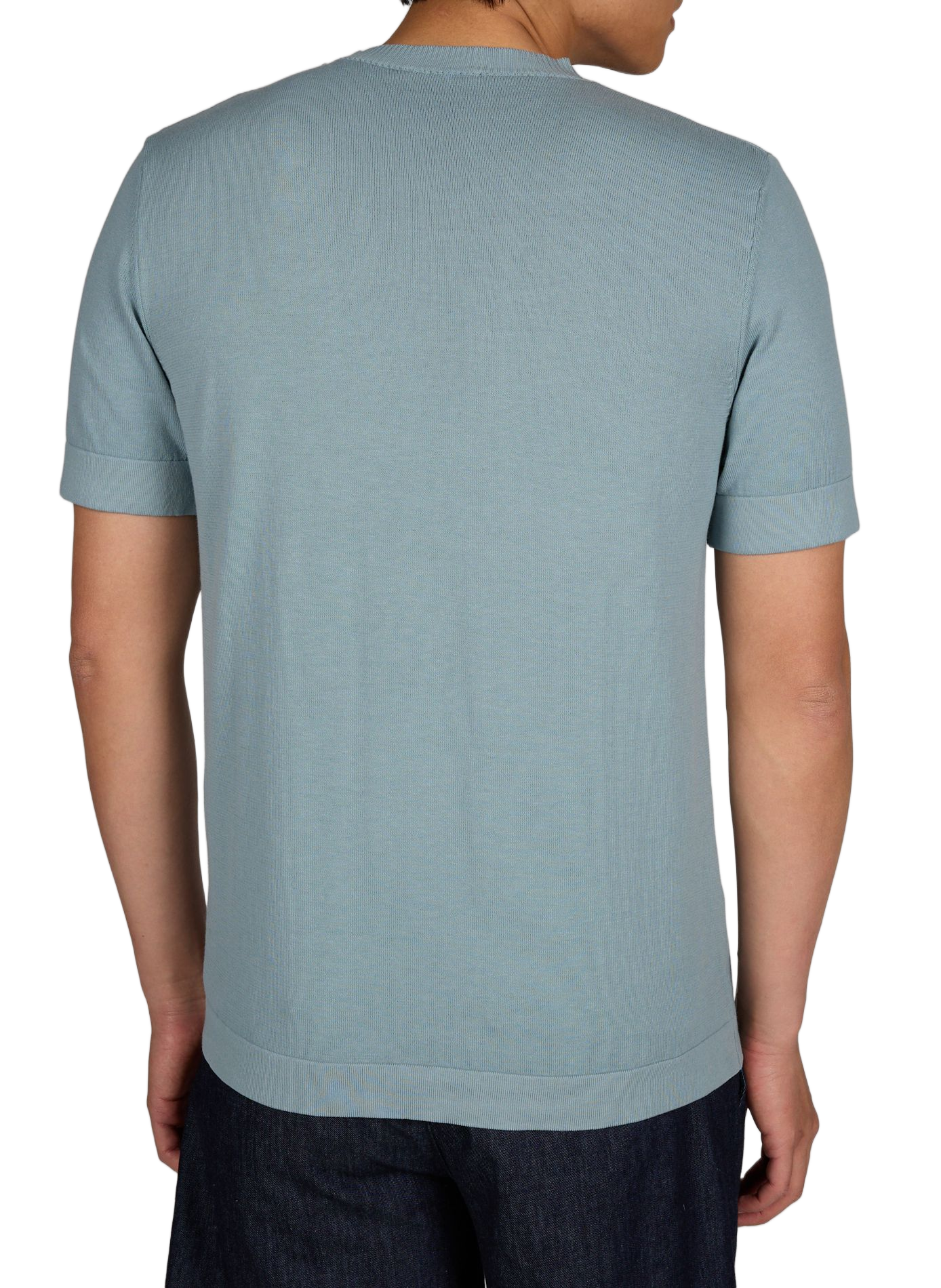 T-shirt uni à col rond en coton LAFAURIE Bleu