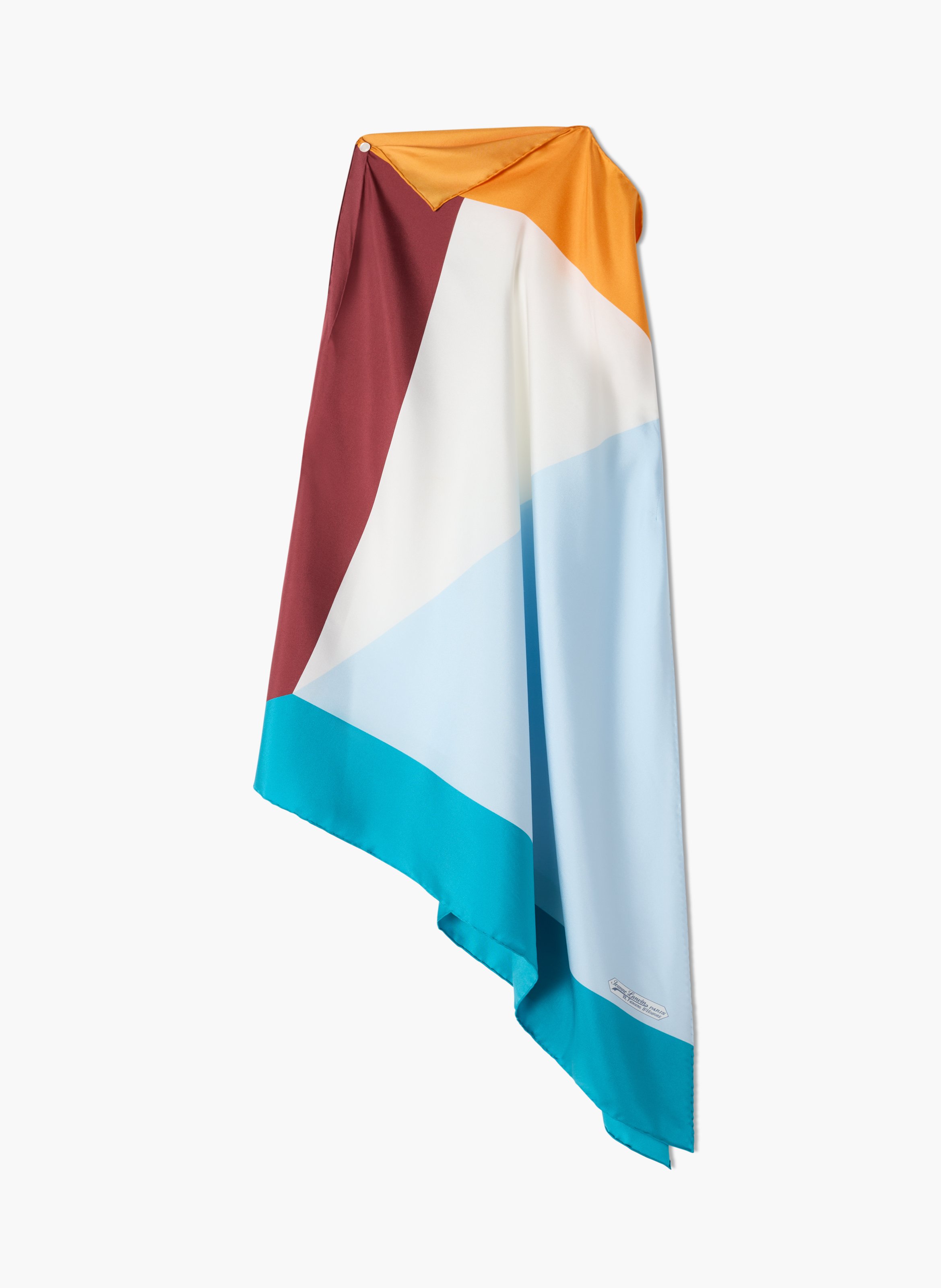 Top à motif graphique en soie LANVIN Blanc