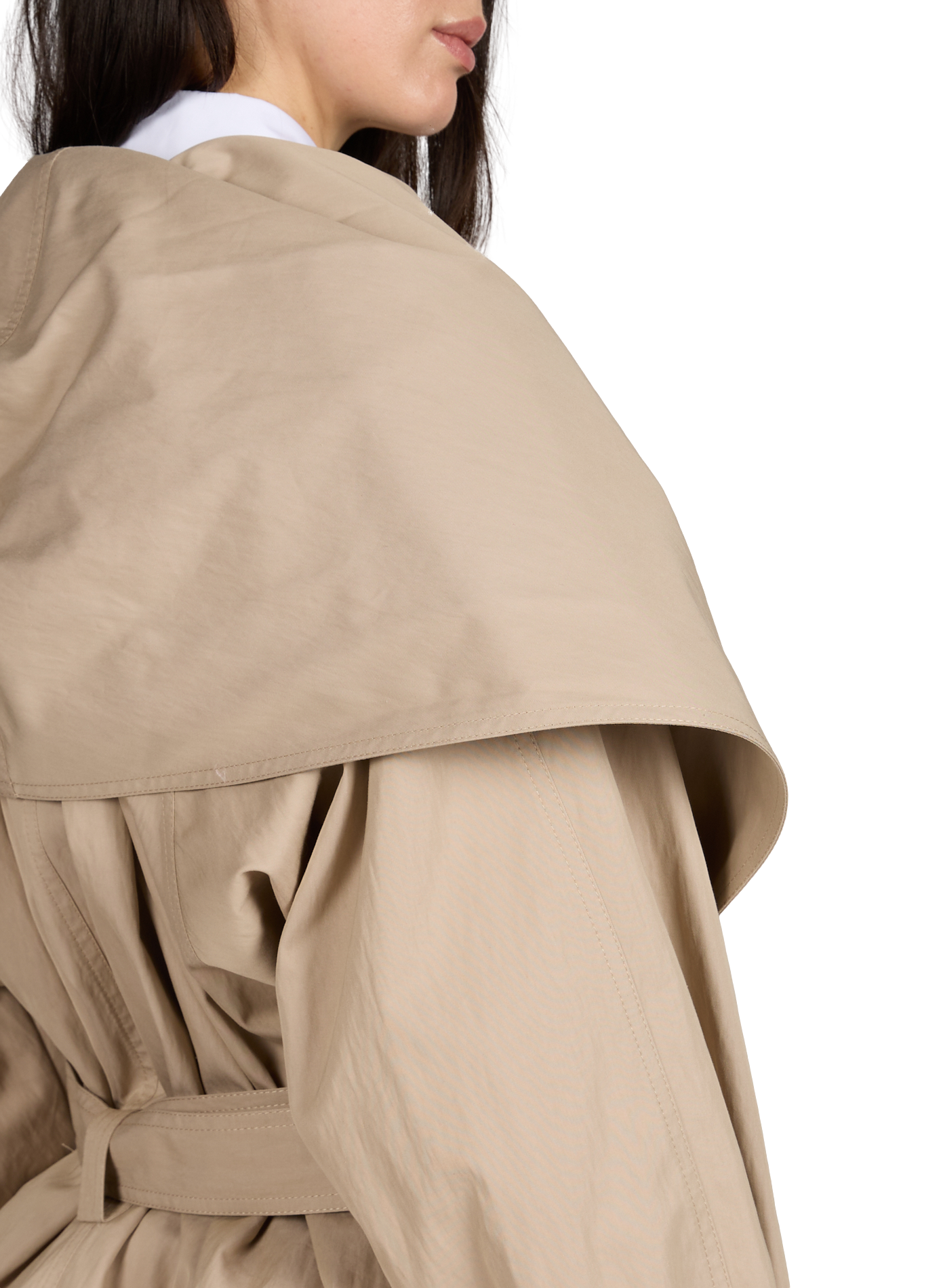 Jacket with belt in mixed cotton MAGDA BUTRYM Beige