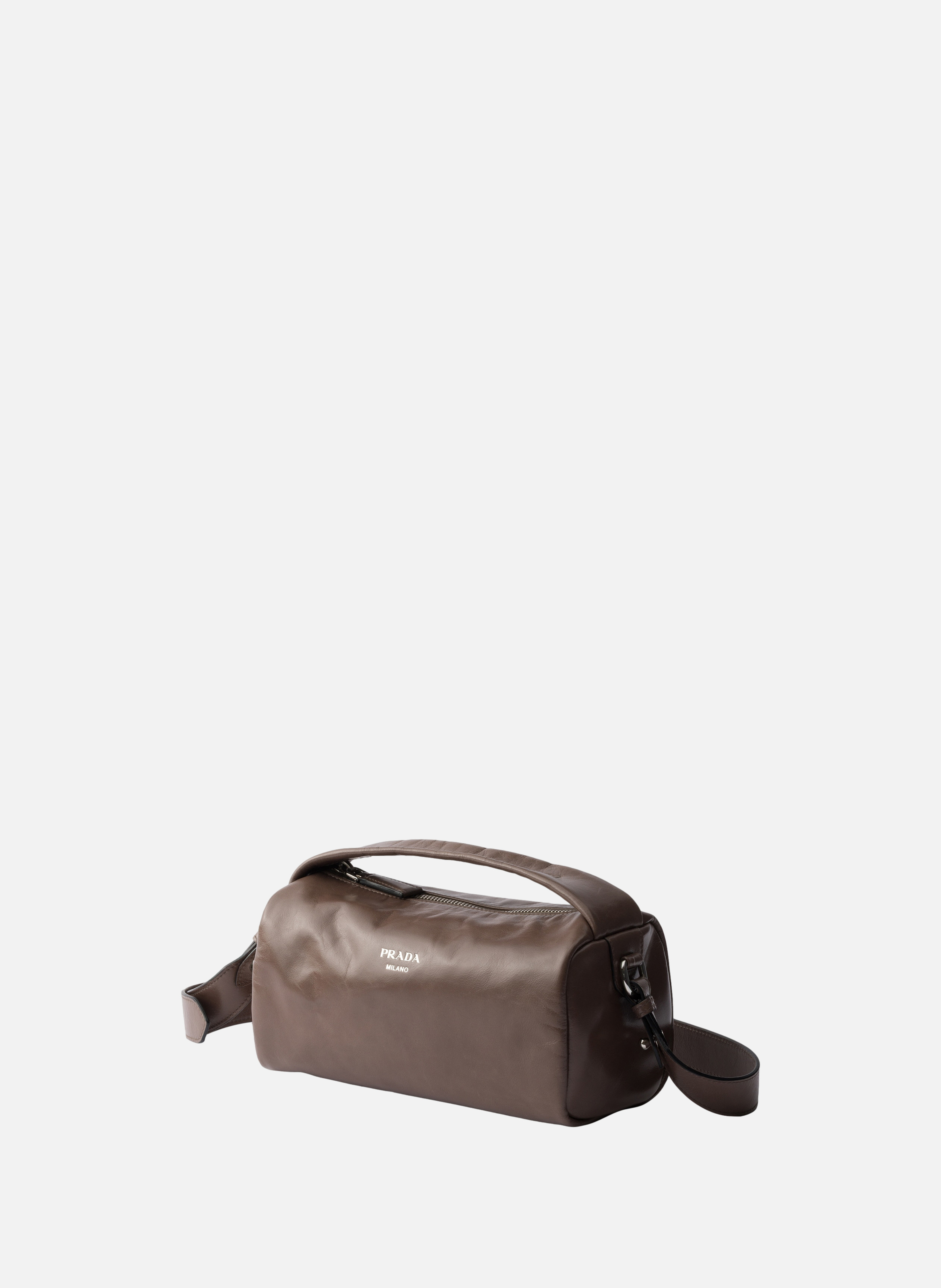 Sac à bandoulière en cuir PRADA Gris