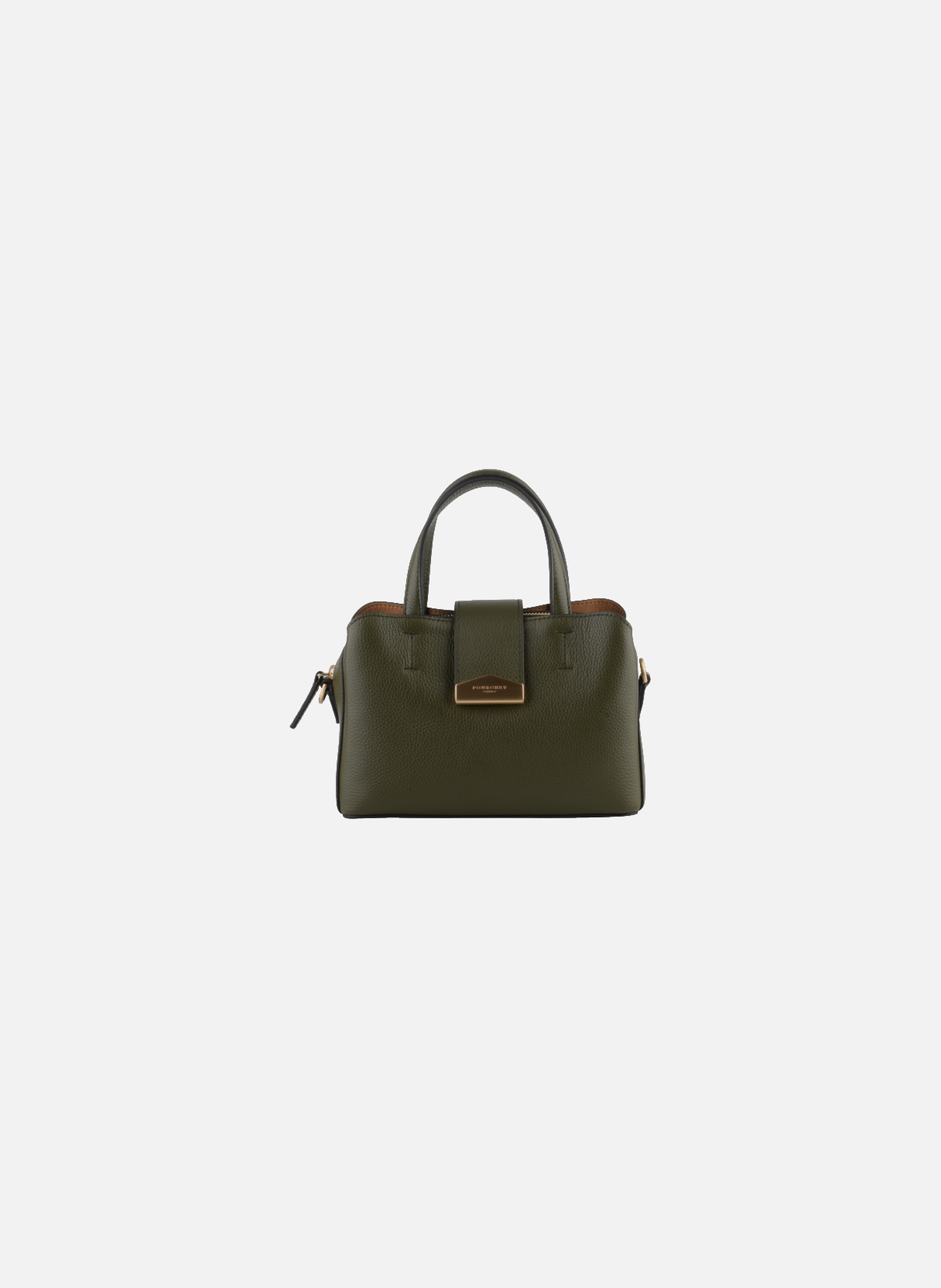 Cavalcade | sac porté épaule mm en cuir de vachette KakiPOURCHET