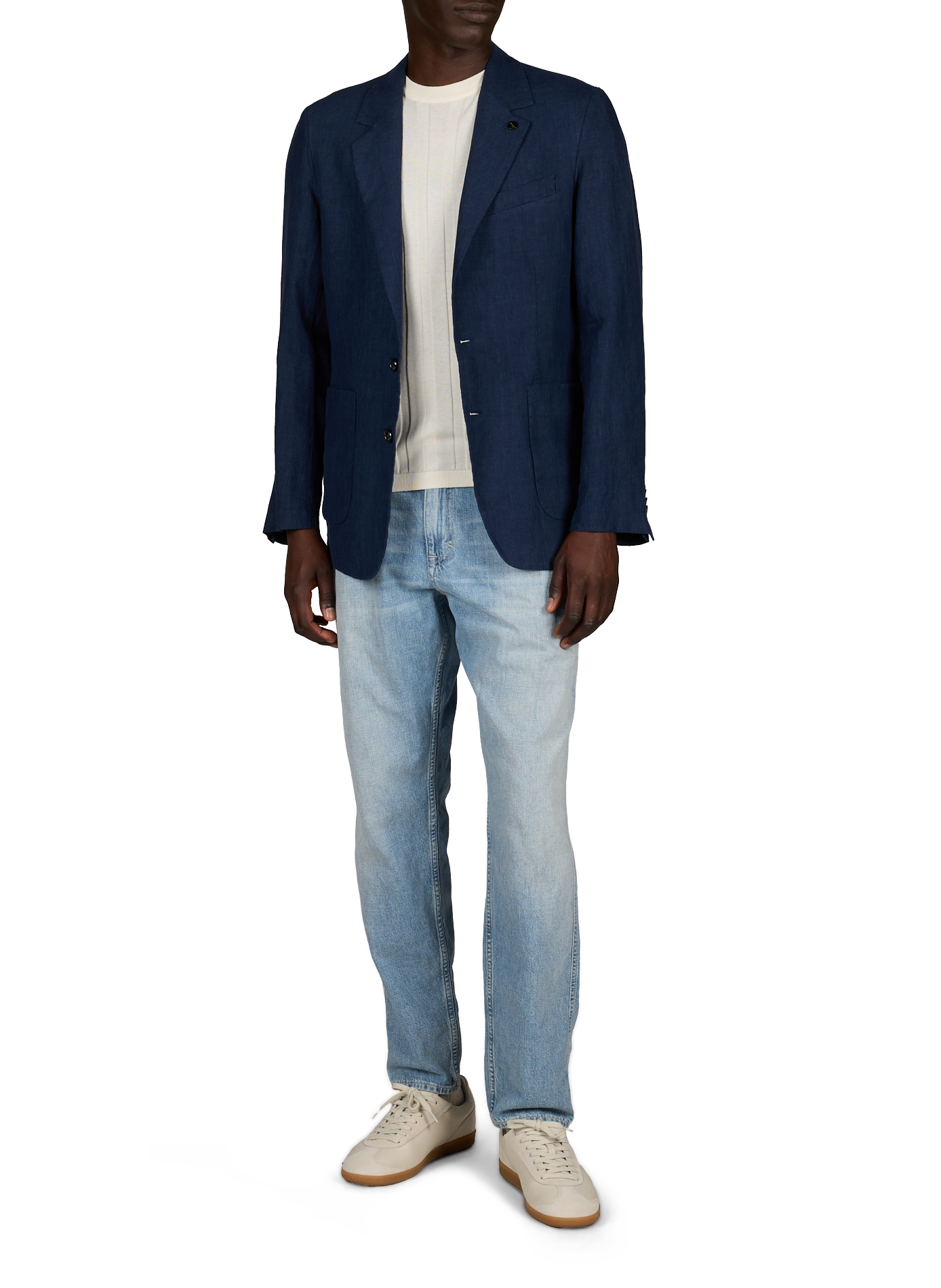 Tribeca Jacke mit Reverskragen aus Leinen CRUNA Blau