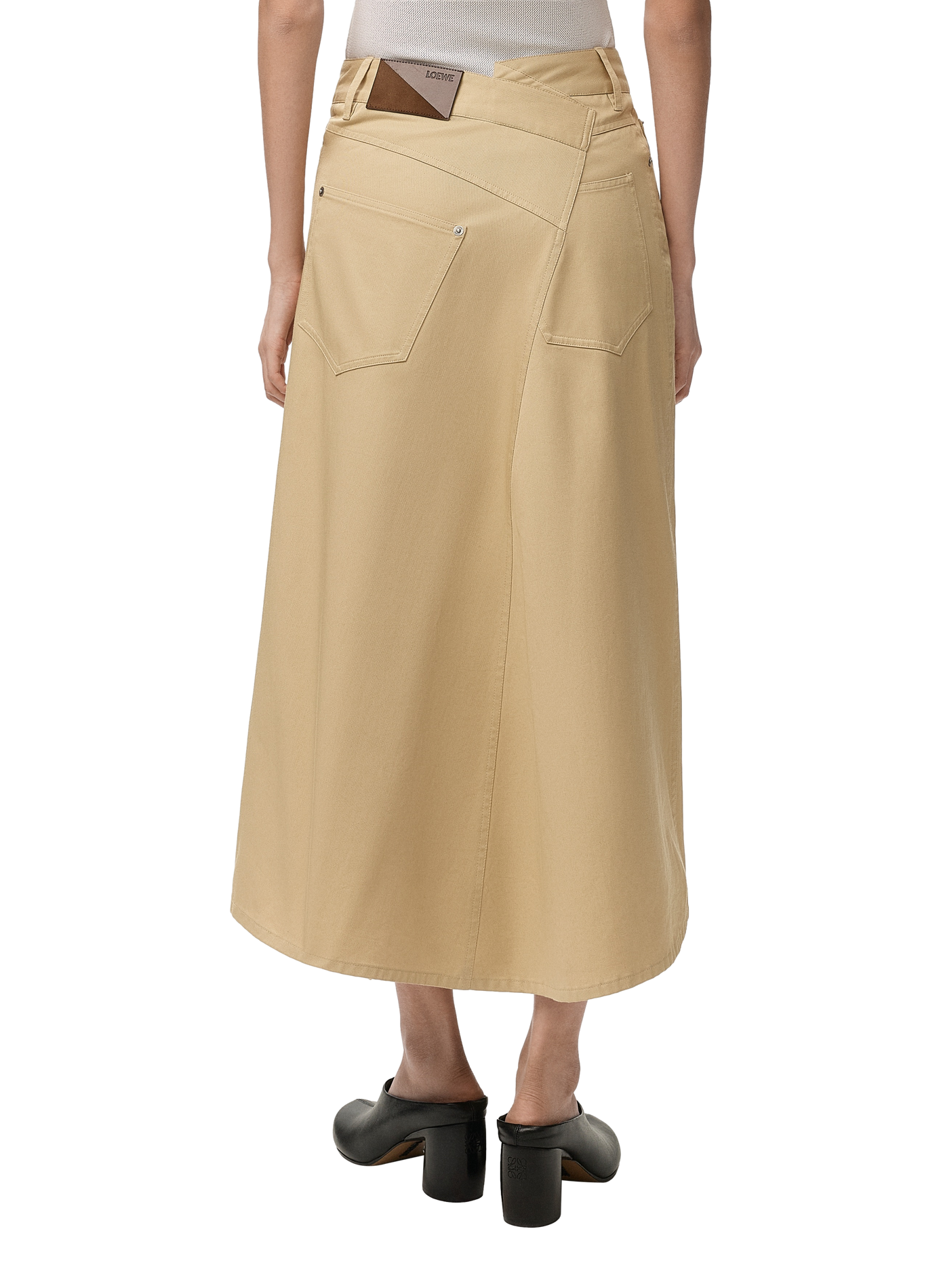 Jupe asymétrique en coton LOEWE Beige