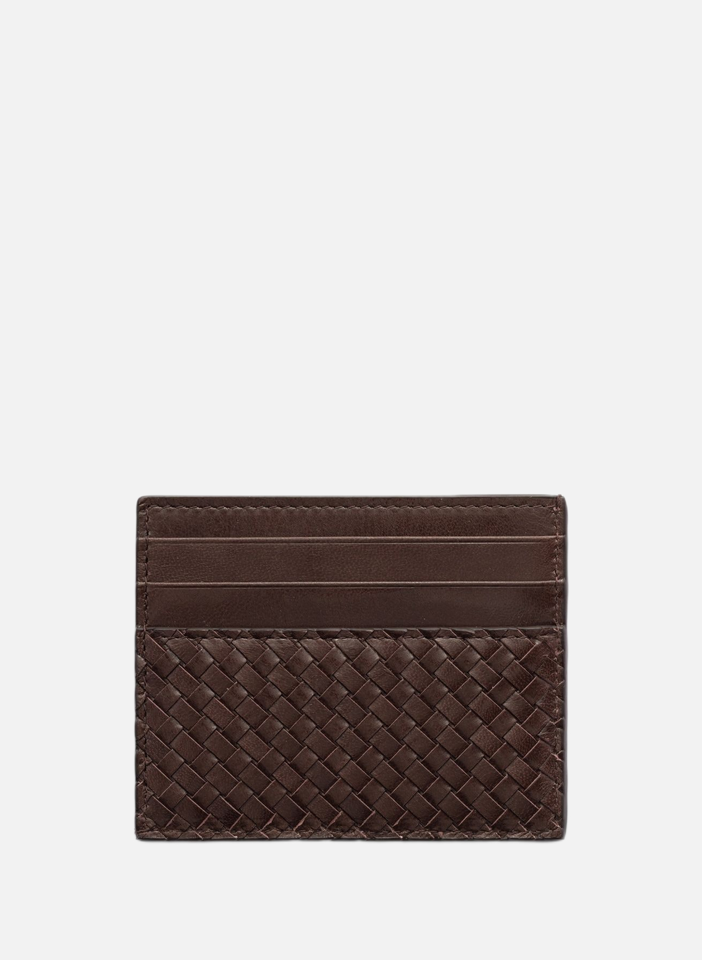 Porte-cartes en cuir PRADA Marron
