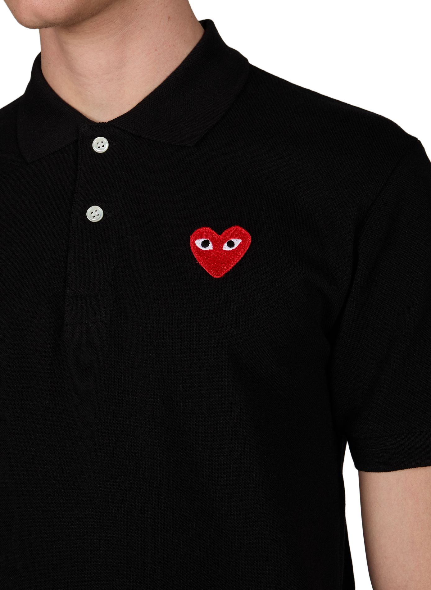 Polo met hartpatch van katoen COMME DES GARCONS PLAY Zwart