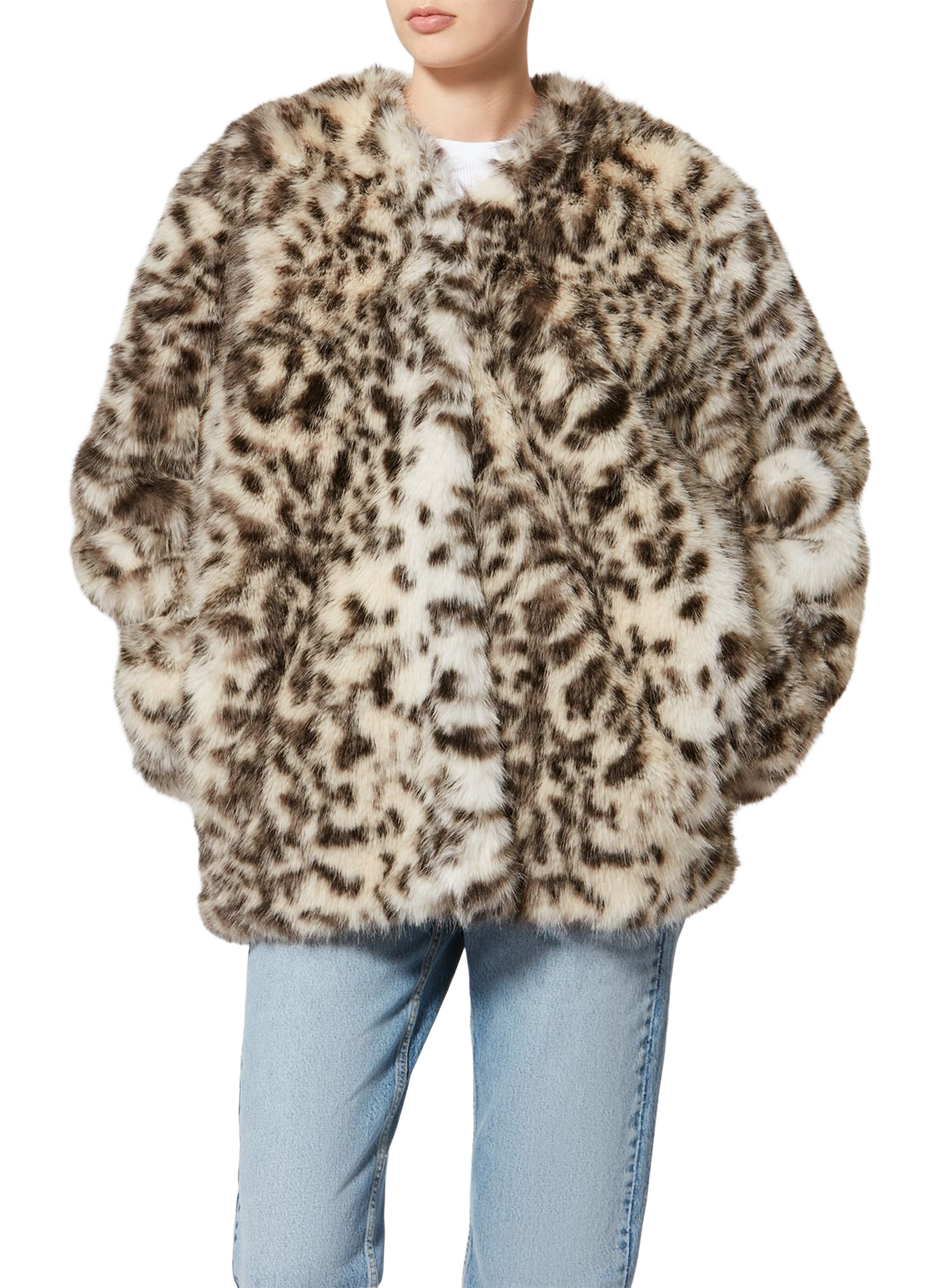 Short Aglae faux fur coat ISABEL MARANT White