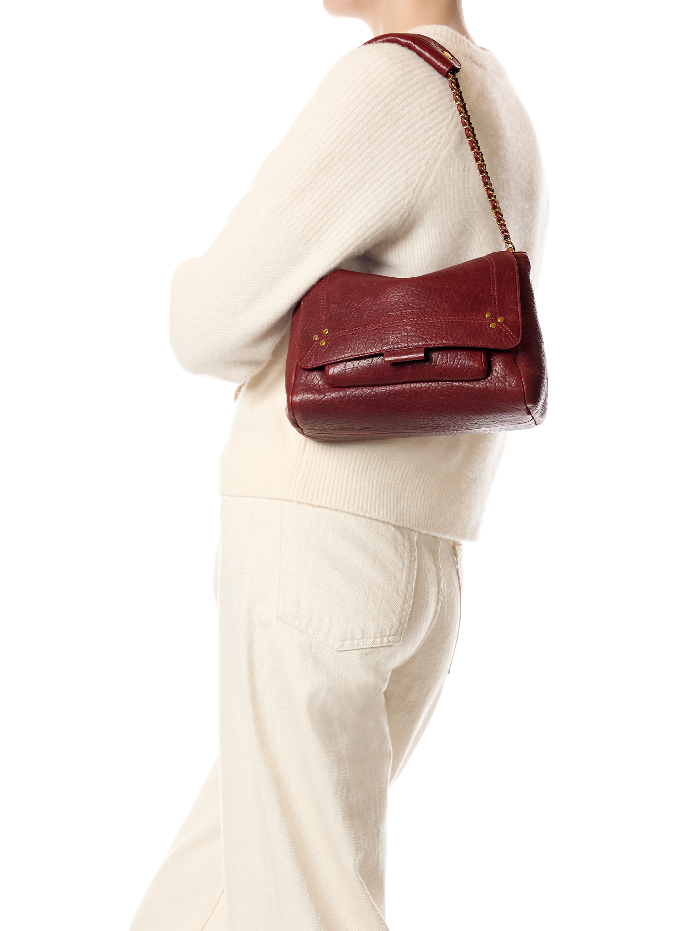 Bolso bandolera Lulu M de cuero de cordero JÉRÔME DREYFUSS Rojo
