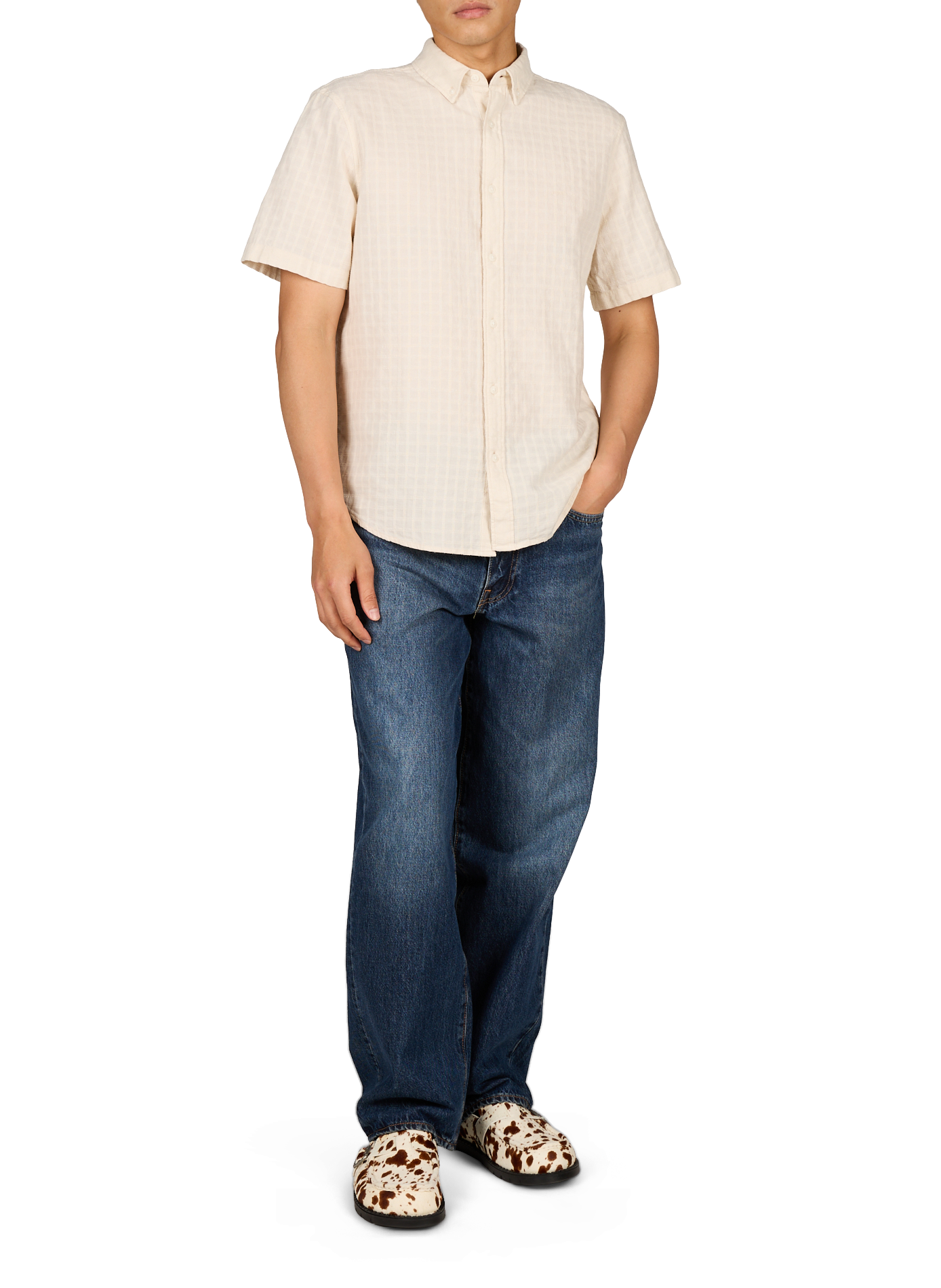 Camisa de cuadros tono sobre tono de algodón LEVI'S Beige
