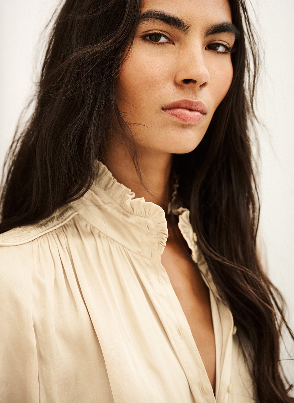 Chemise droit col montant unie camila | Beige BA&SH Femme