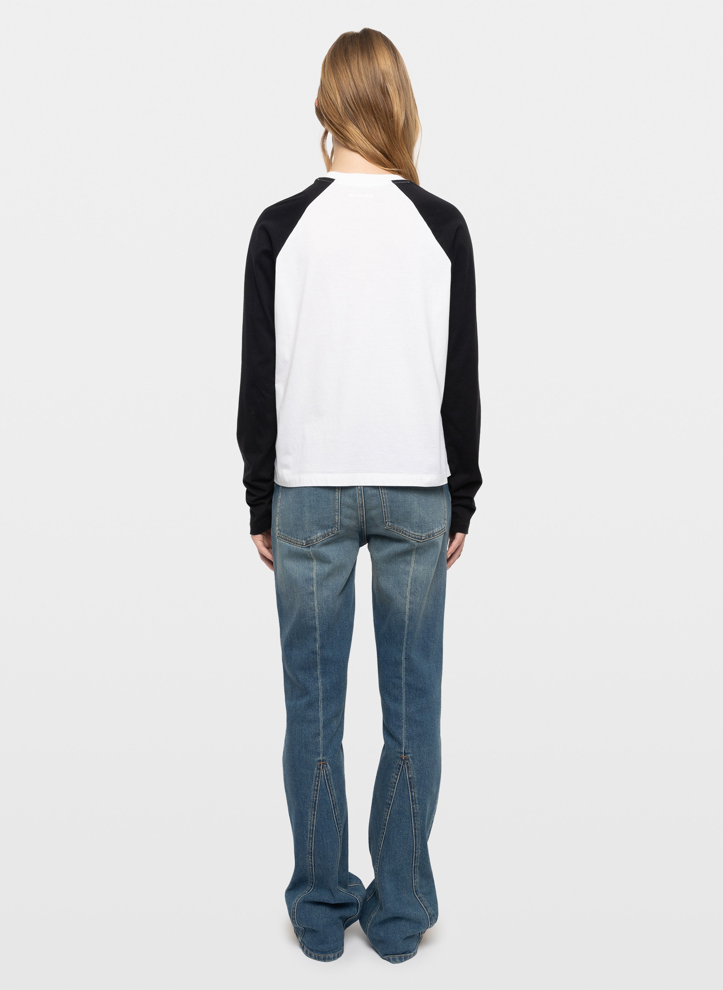 Lange mouwen T-shirt met zeefdruk in katoen walkra ZADIG&VOLTAIRE Wit