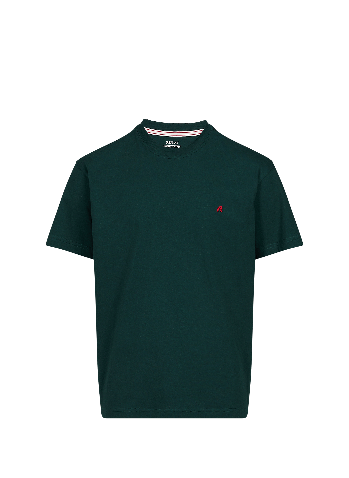 T-shirt droit à col rond en coton REPLAY Vert