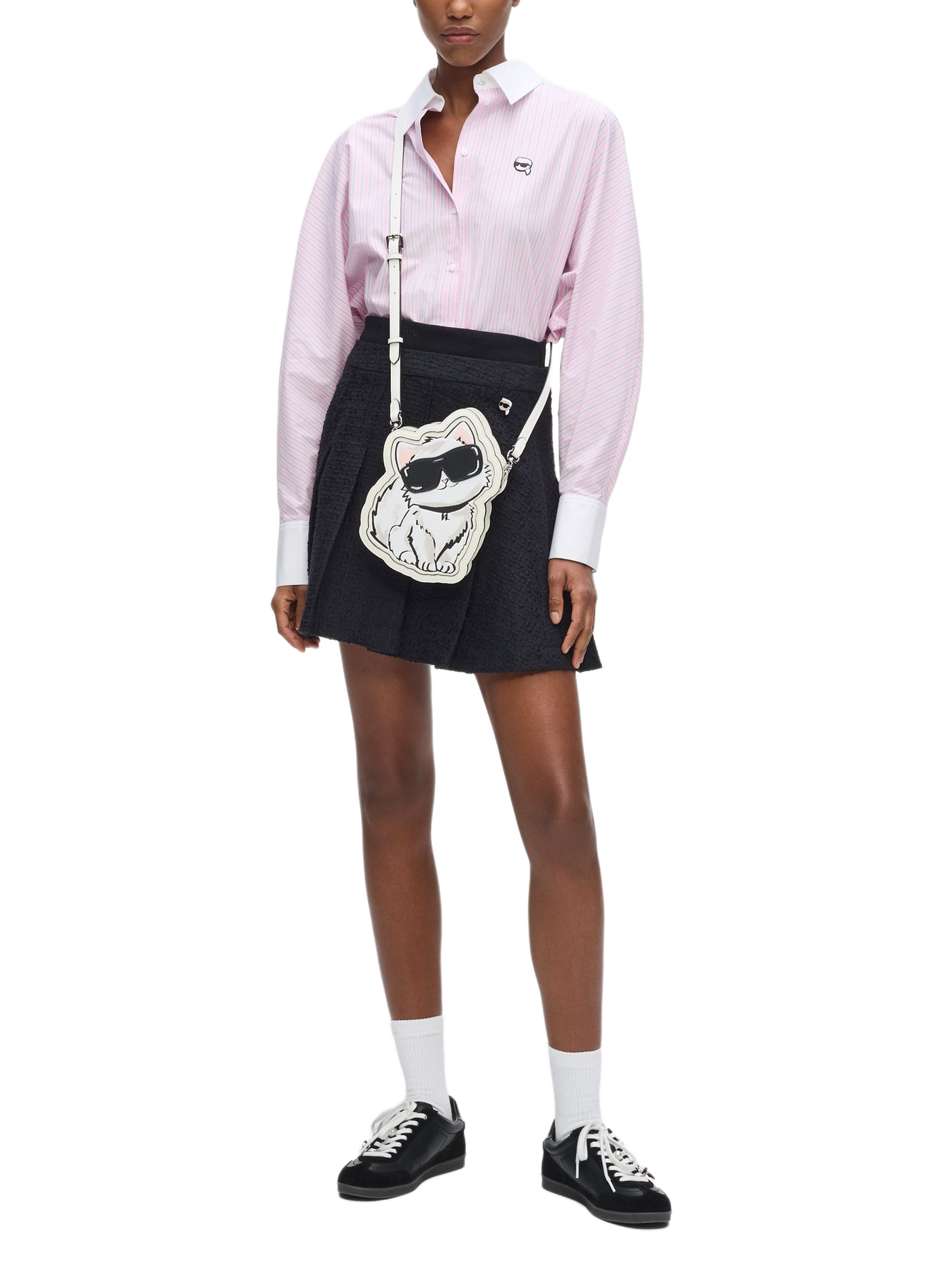 Umhängetasche mit IKON CHOUPETTE CROSSBODY Aufdruck KARL LAGERFELD Beige