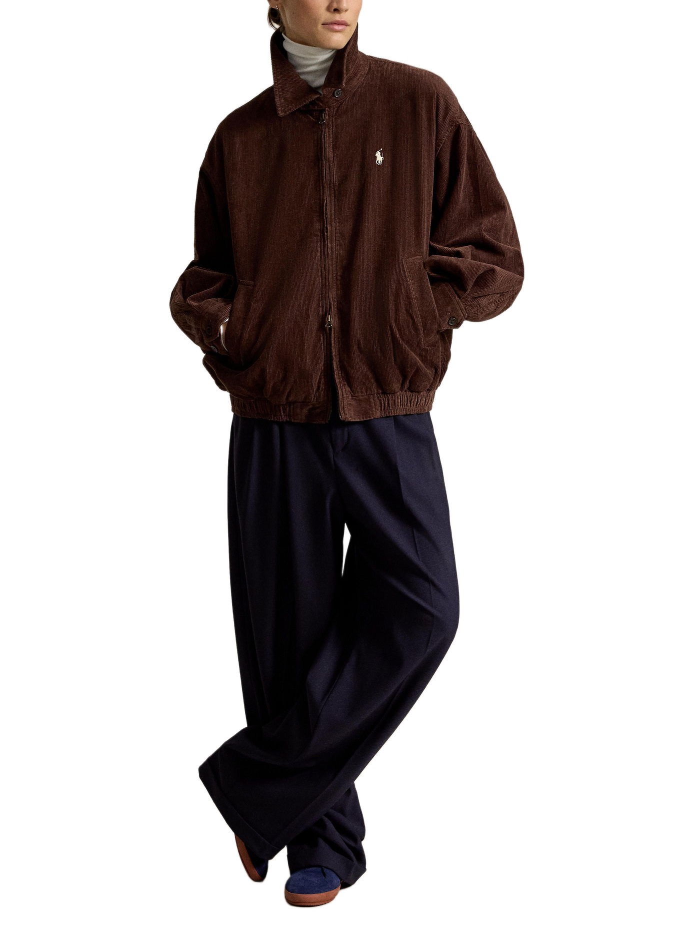 Cotton velvet ribbed jacket POLO RALPH LAUREN Brown