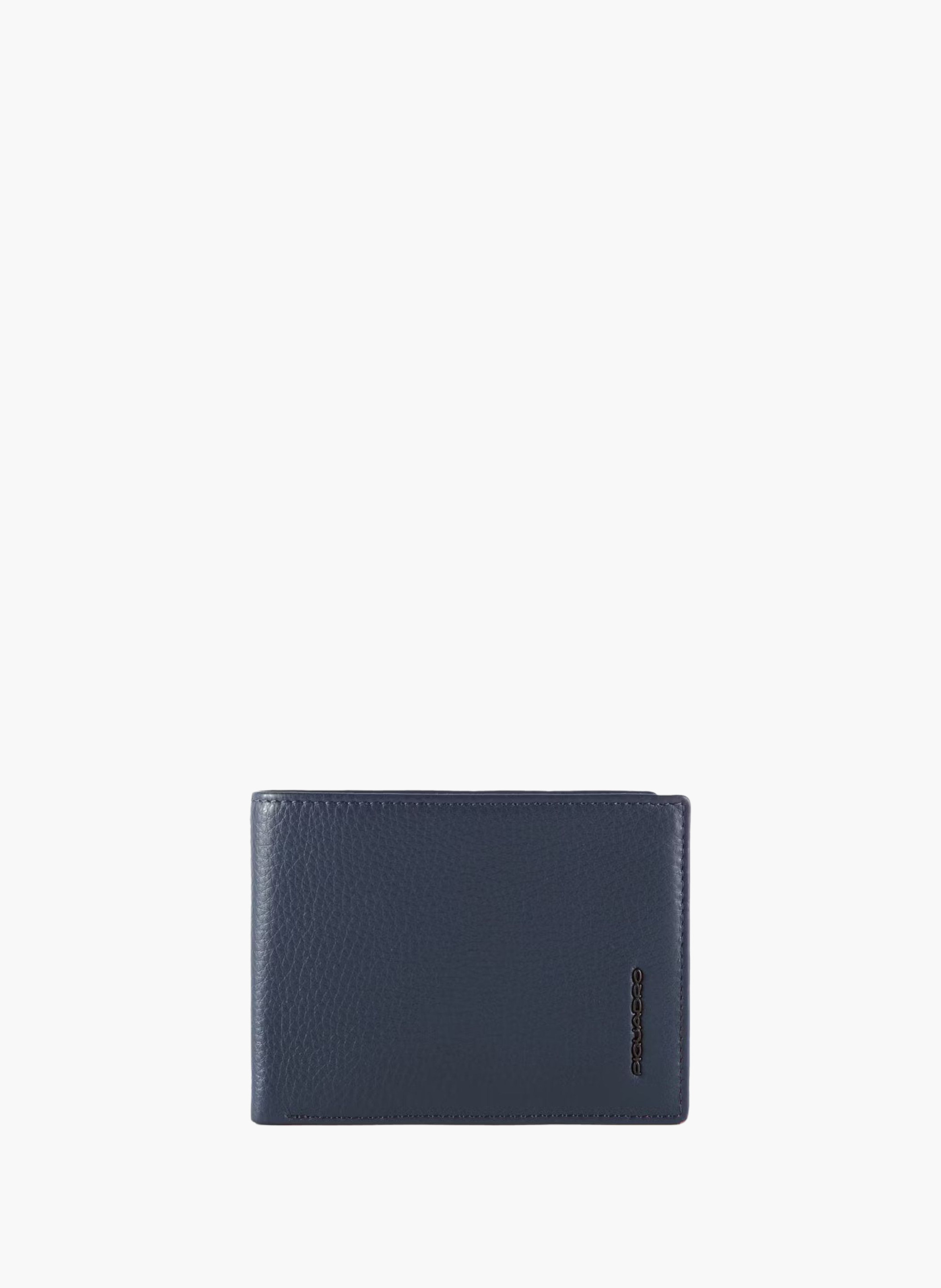 Mannenportemonnee met identiteitskaarthouder flap PIQUADRO Blauw