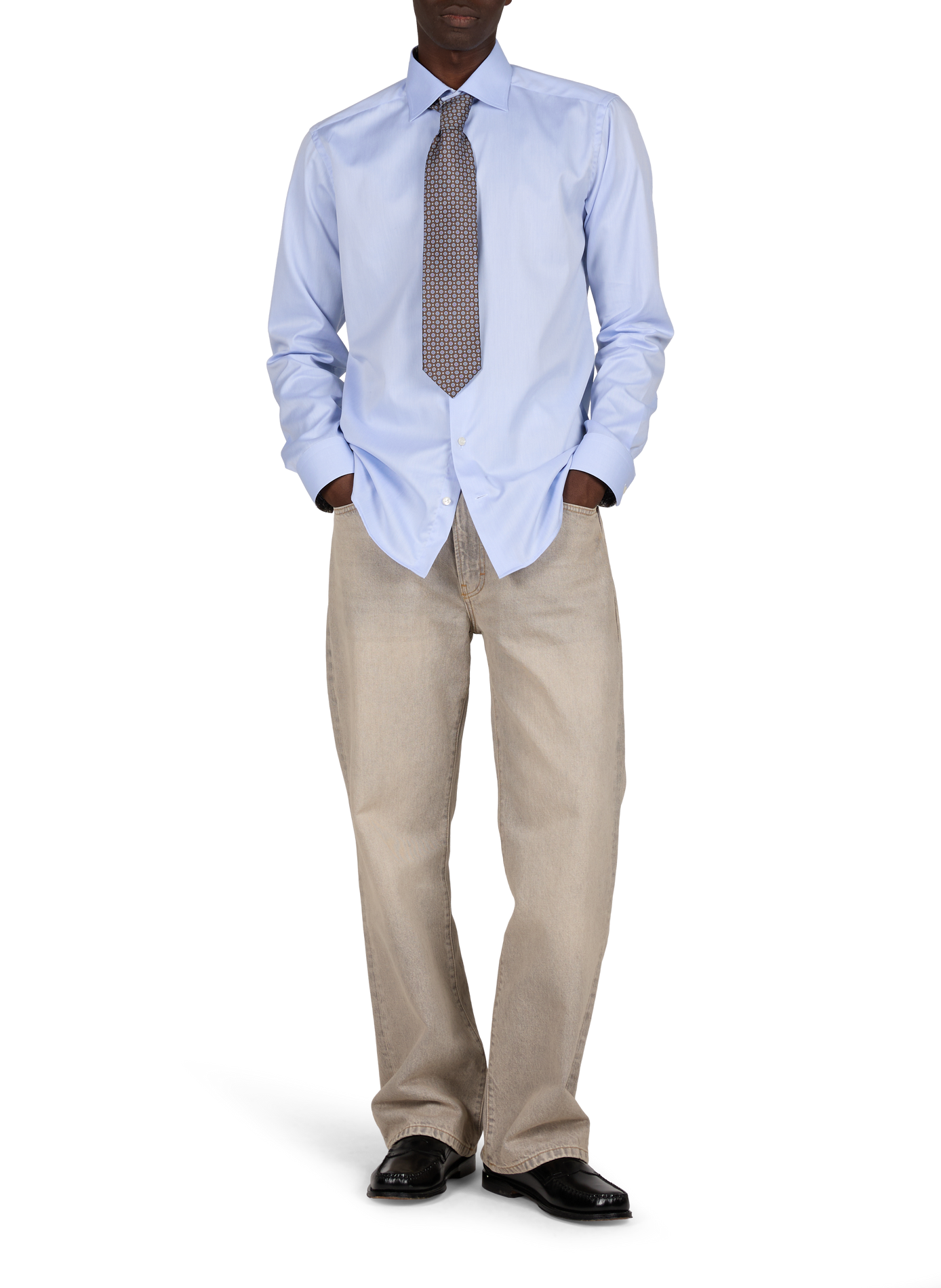 Straight classic collar shirt in cotton ETON Blue