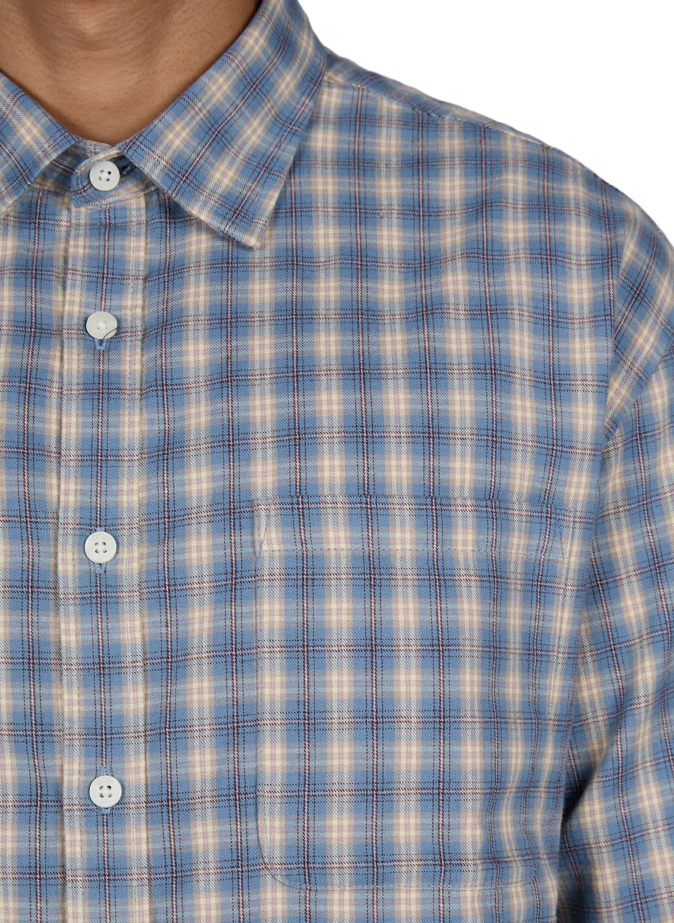 Chemise Deon 5465 droite à carreaux en coton bio NN.07 Bleu