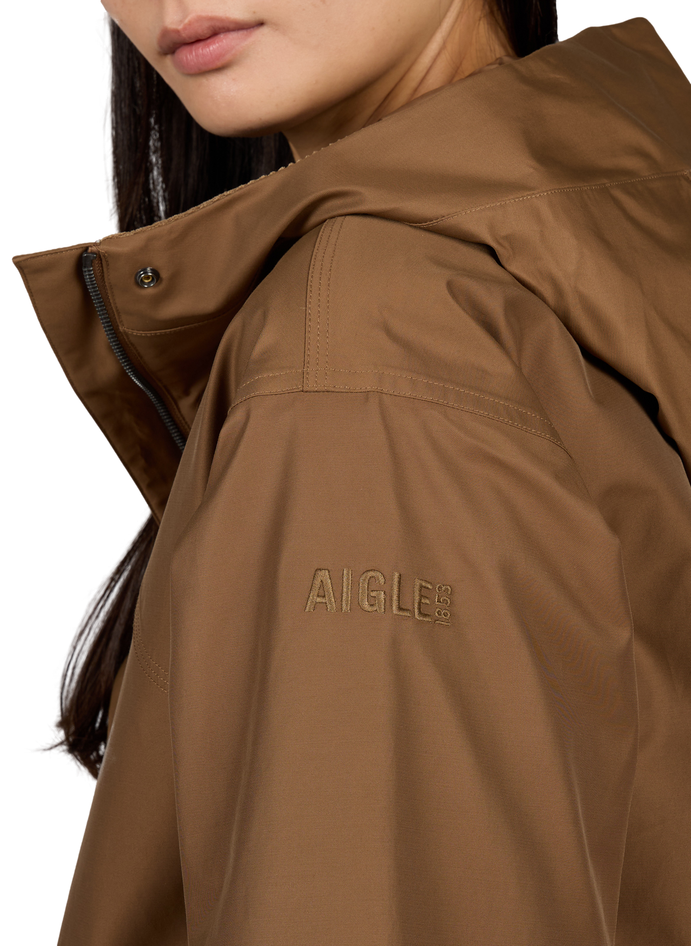 Straight cotton-blend jacket AIGLE Brown