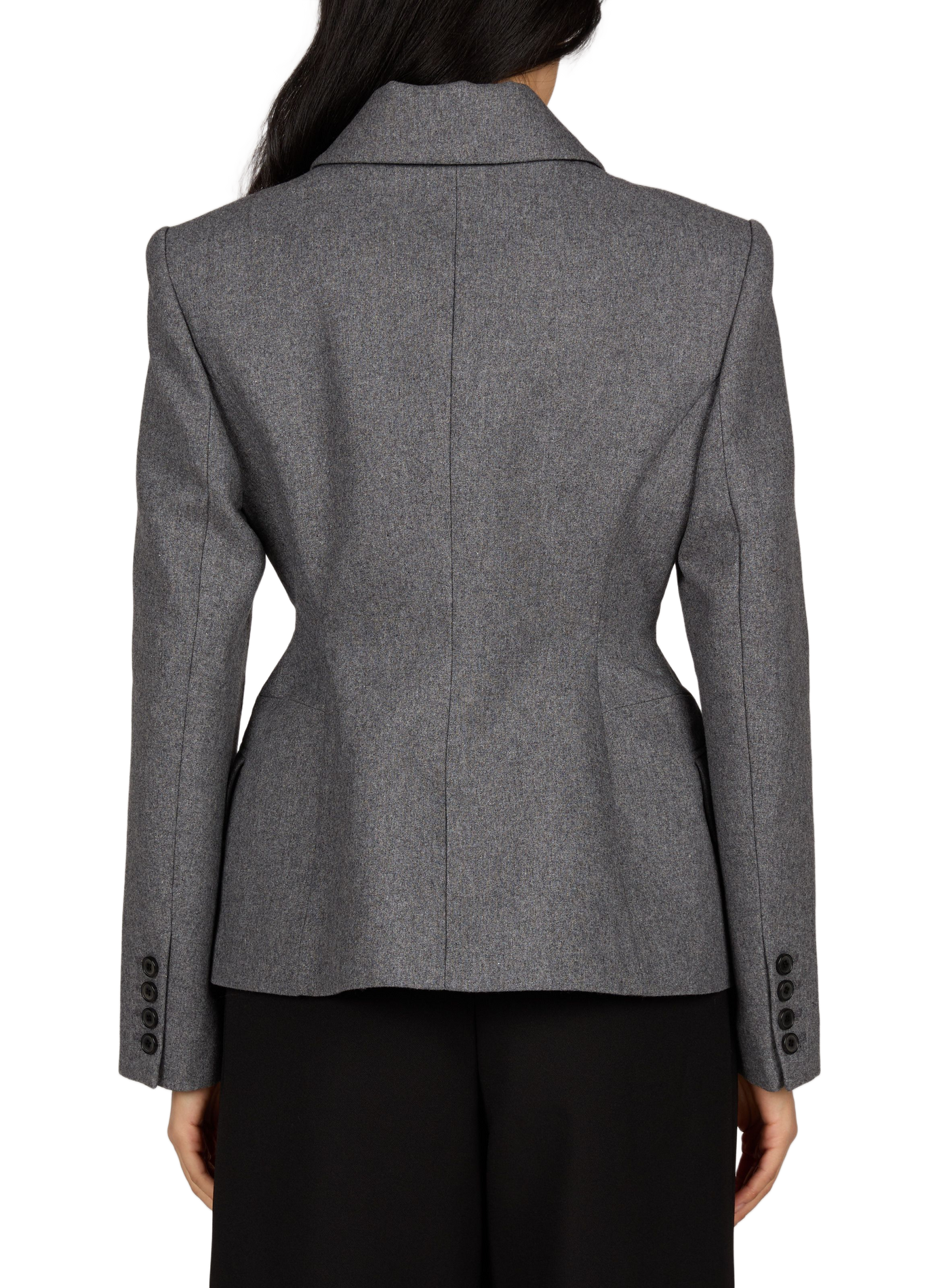 Short fitted blazer in a wool blend SOURCE UNKNOWN Grey