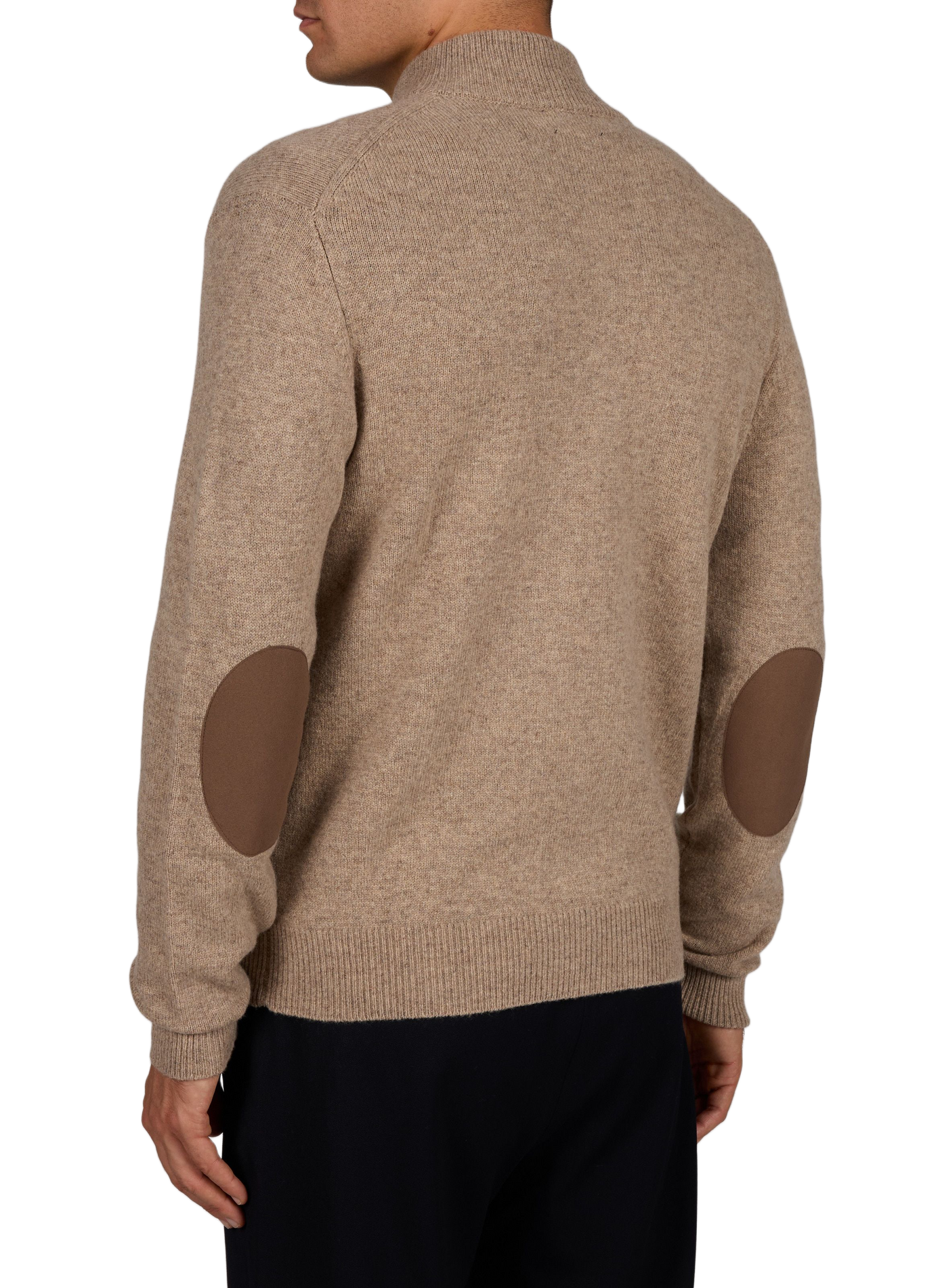 Zip-up wool cardigan with a stand-up collar HACKETT Beige
