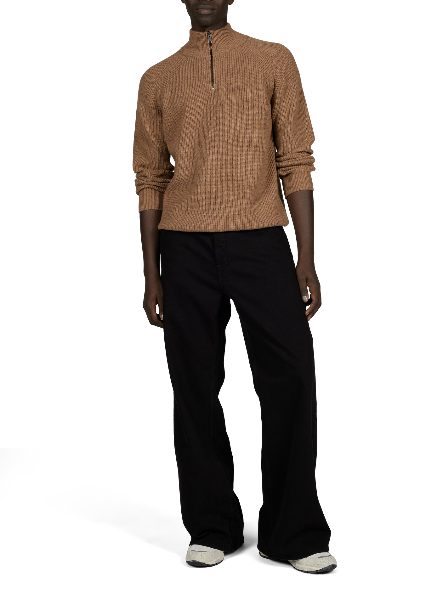 Pull droit col montant en laine AIGLE Marron
