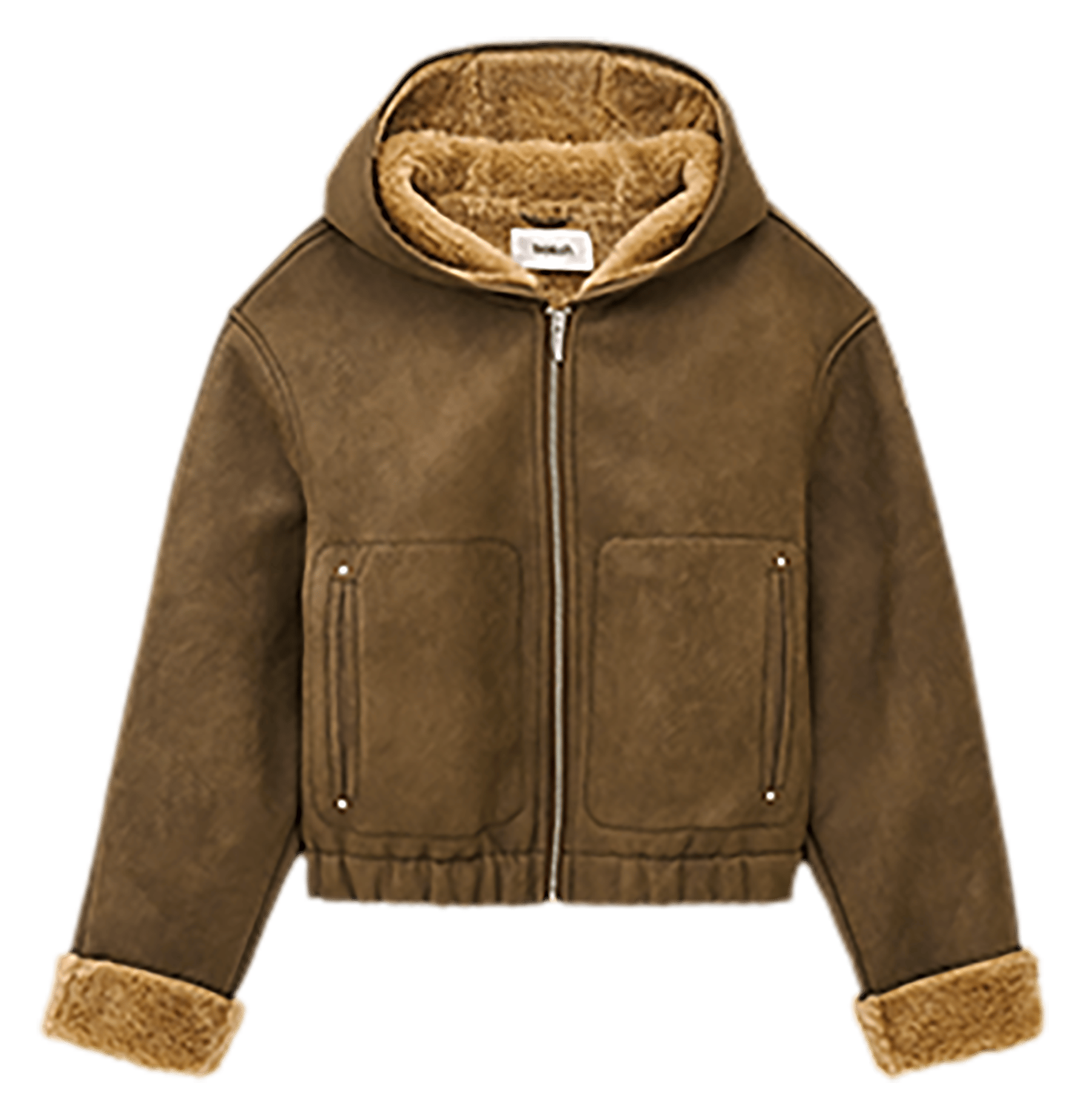 Blouson droit zippé à capuche peli BA&SH Marron