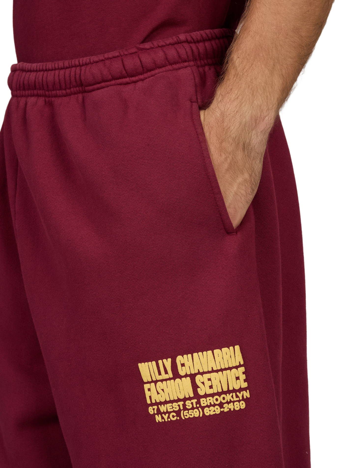Plain loose-fit cotton joggers WILLY CHAVARRIA Red