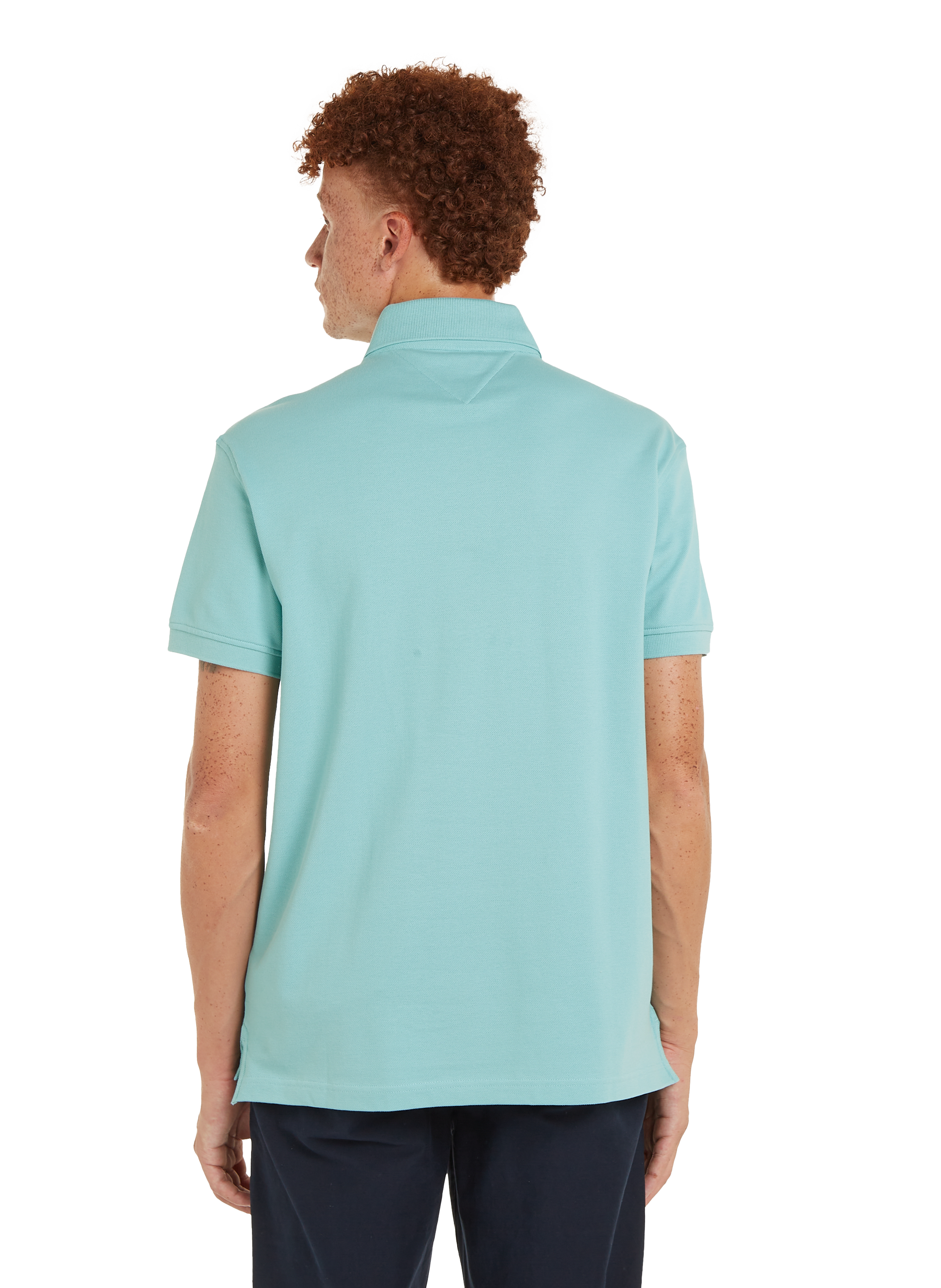 Polo droit en piqué de coton TOMMY HILFIGER Bleu