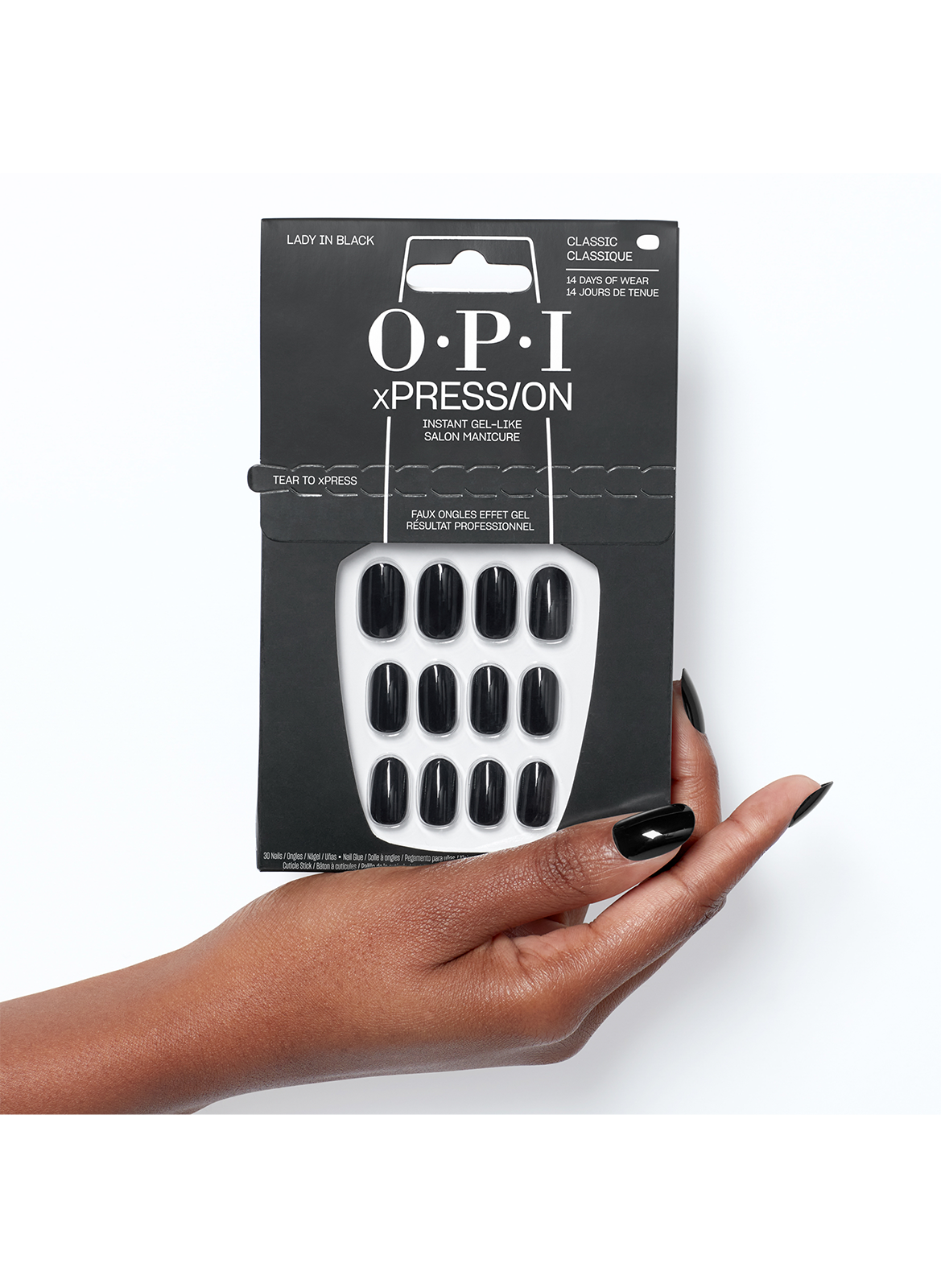 Lady in Black - xPRESS/ON - Reusable Fake Nails OPI Noir
