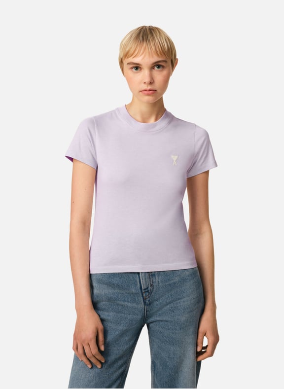T-shirt ami de coeur ecru Violet by AMI PARIS AMI PARIS T-shirt ami de coeur ecru Violet