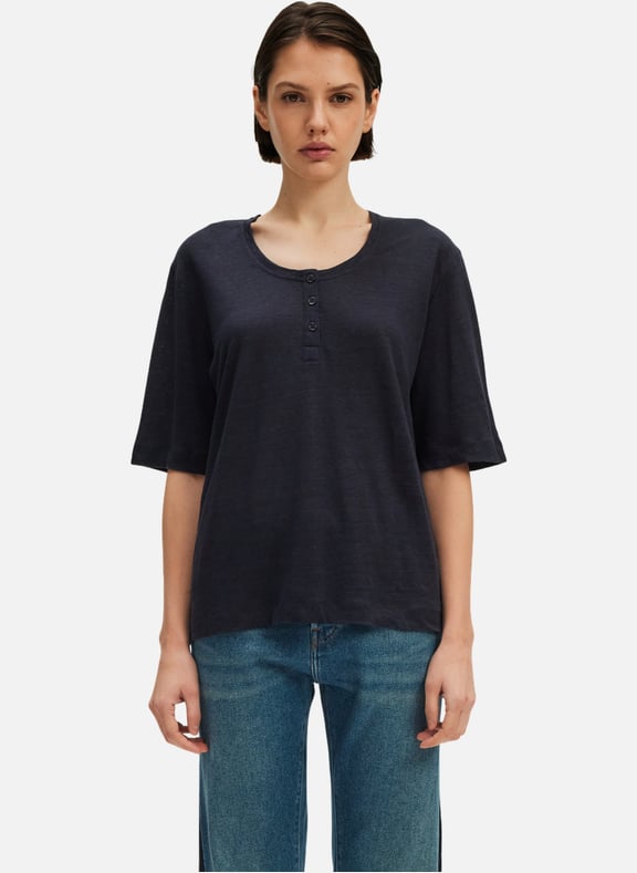 T-shirt large en lin - giseline Bleu by PABLO PABLO T-shirt large en lin - giseline Bleu