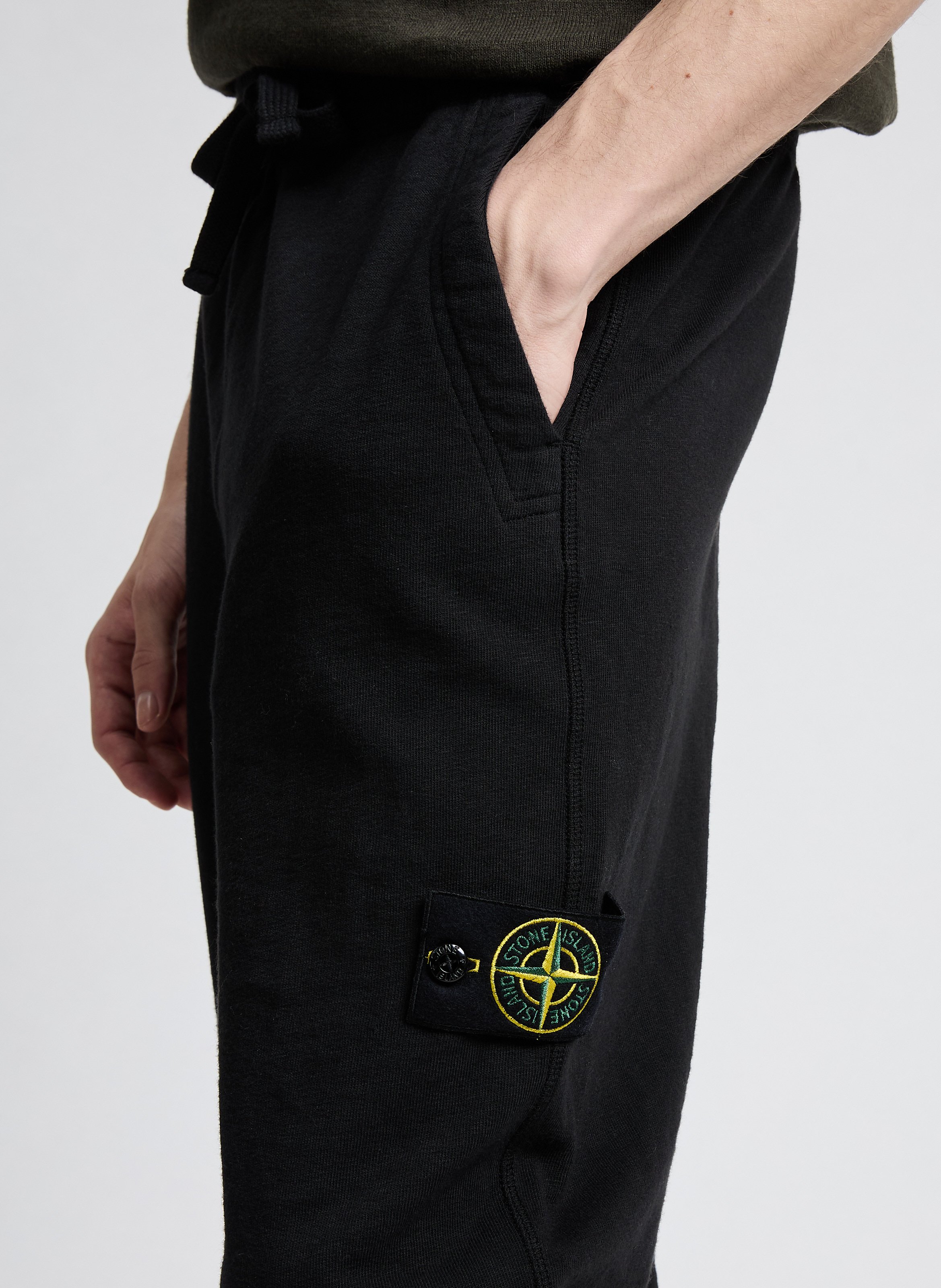 Pantalon de jogging en coton STONE ISLAND Noir