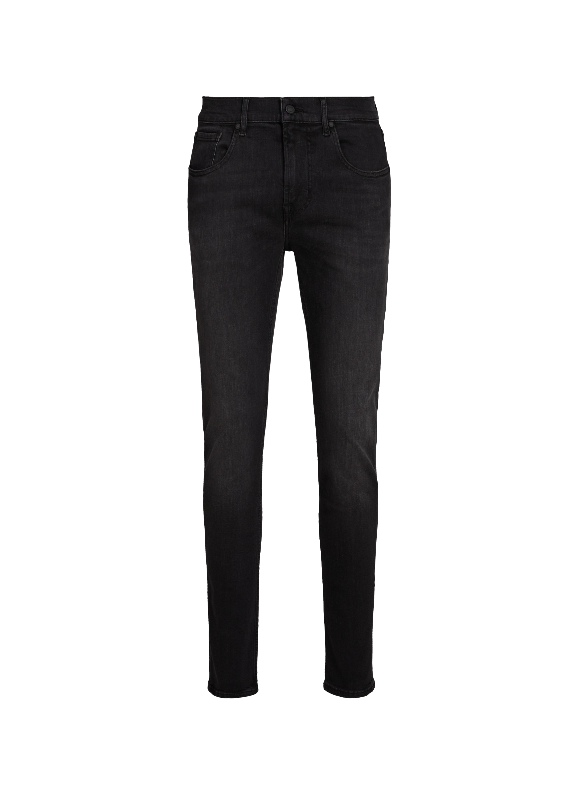 Cotton slim-fit jeans 7 FOR ALL MANKIND Black